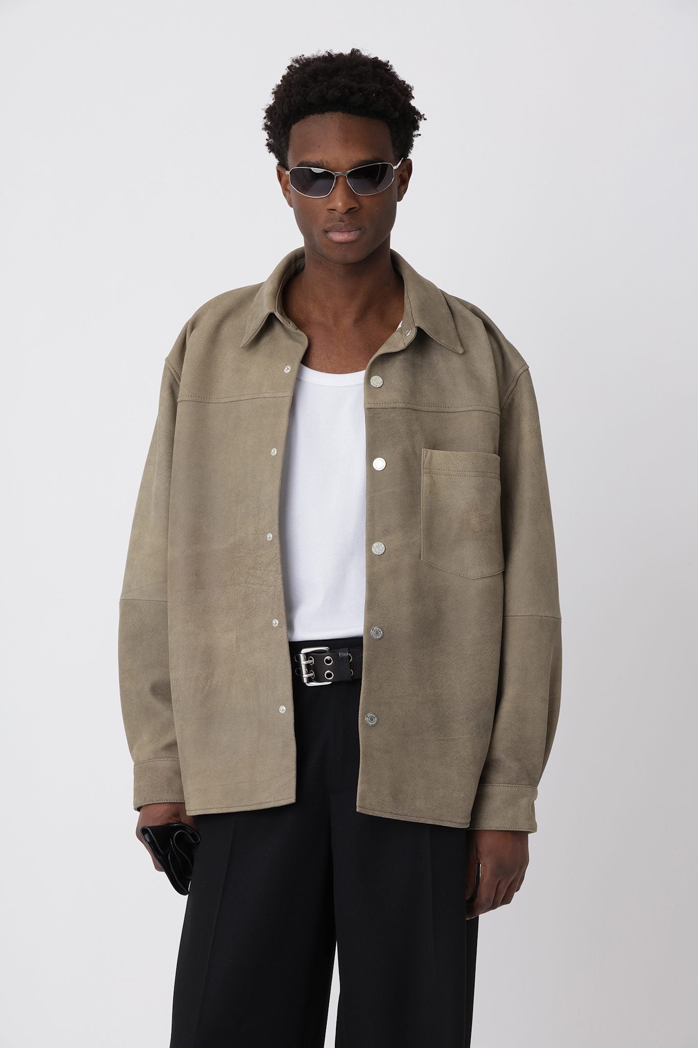 Zayne Suede Shirt - Roasted Cashew