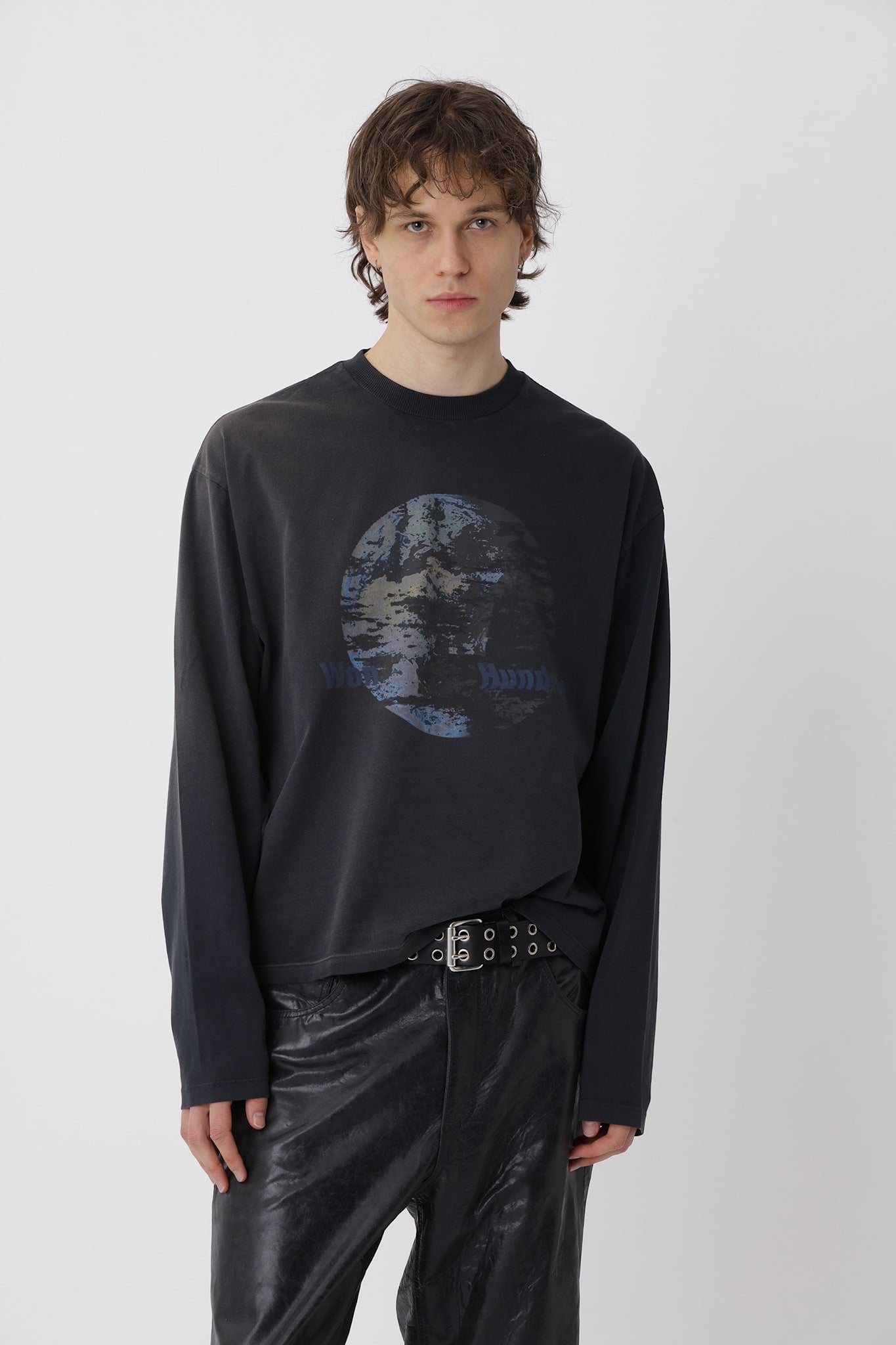 Steven LS Globe T-shirt - Washed Black