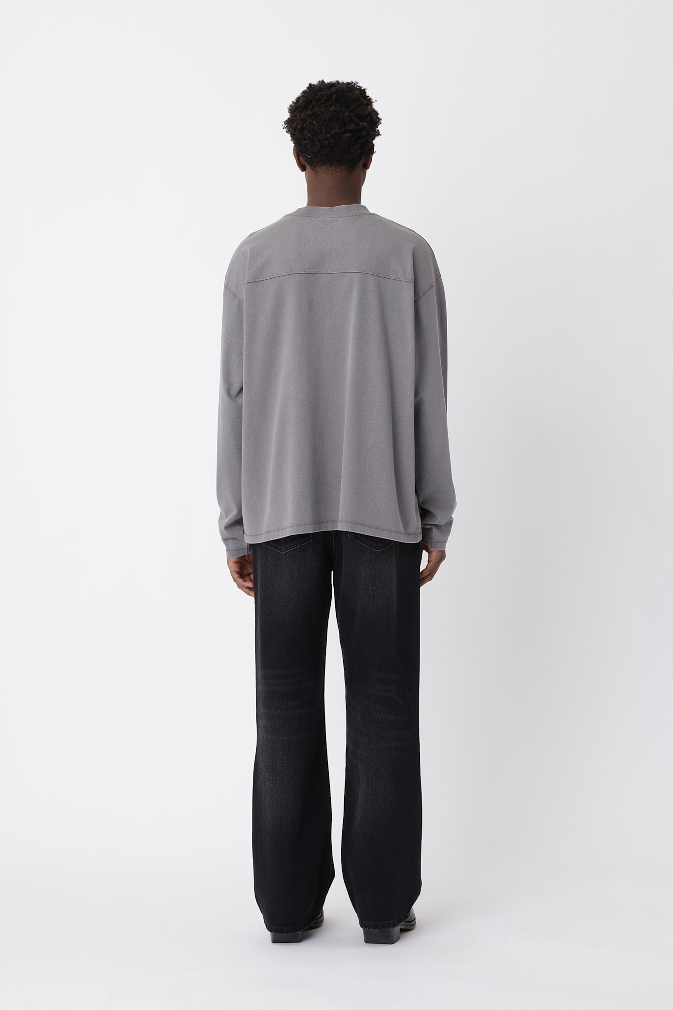 Staff Boxy LS - Washed Steel Grey