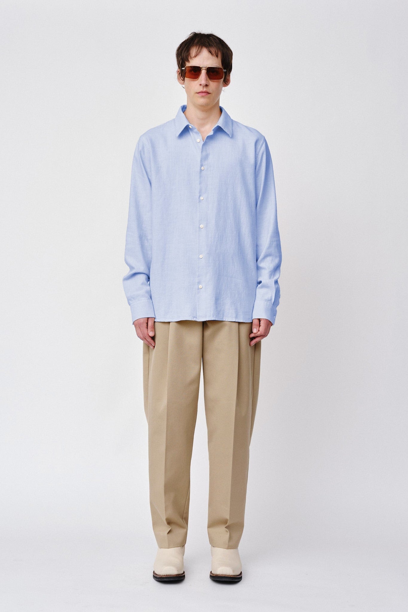 Won Hundred Men Adriel Shirt Chambrey Blue