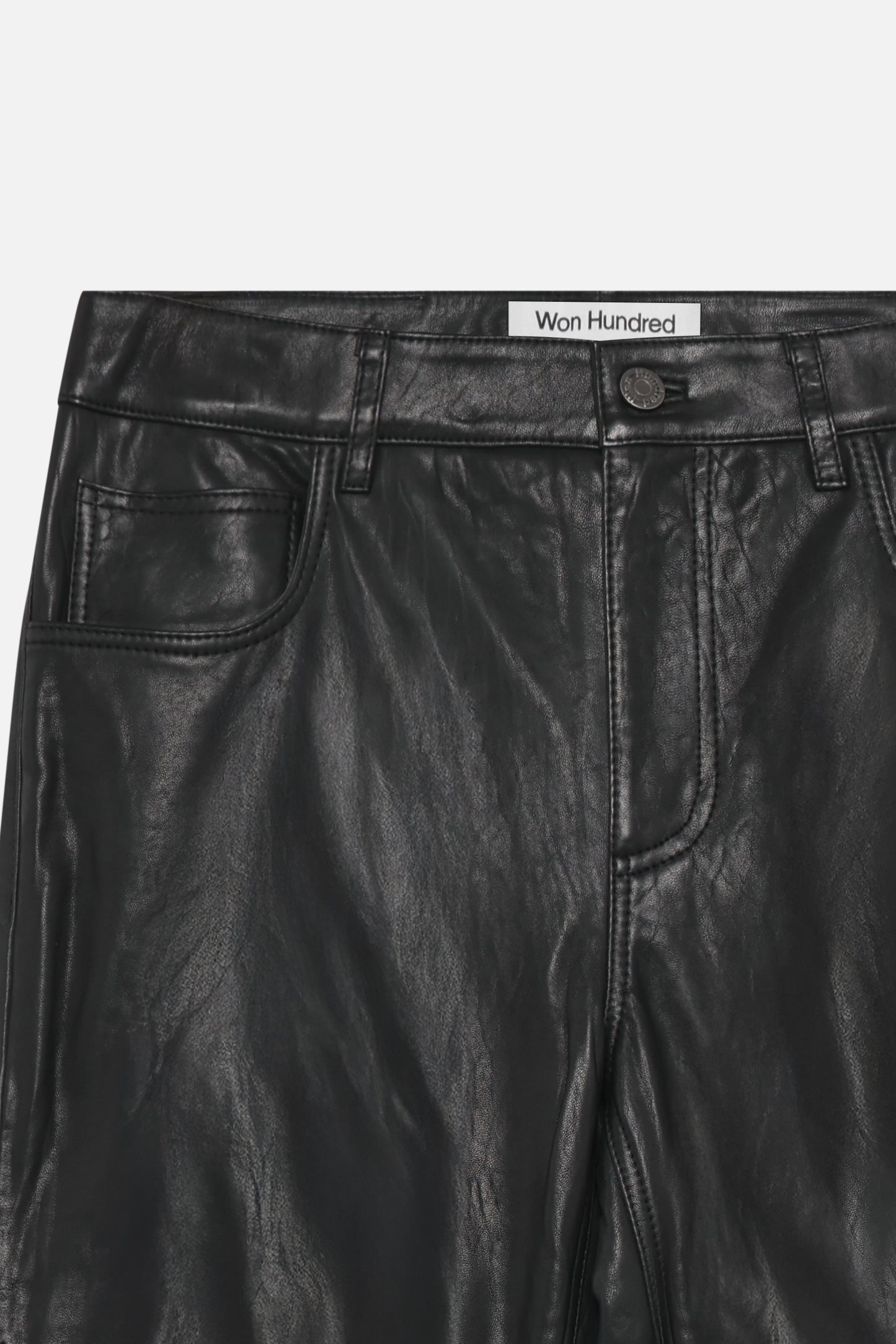 Baggy String Leather Trousers - Black