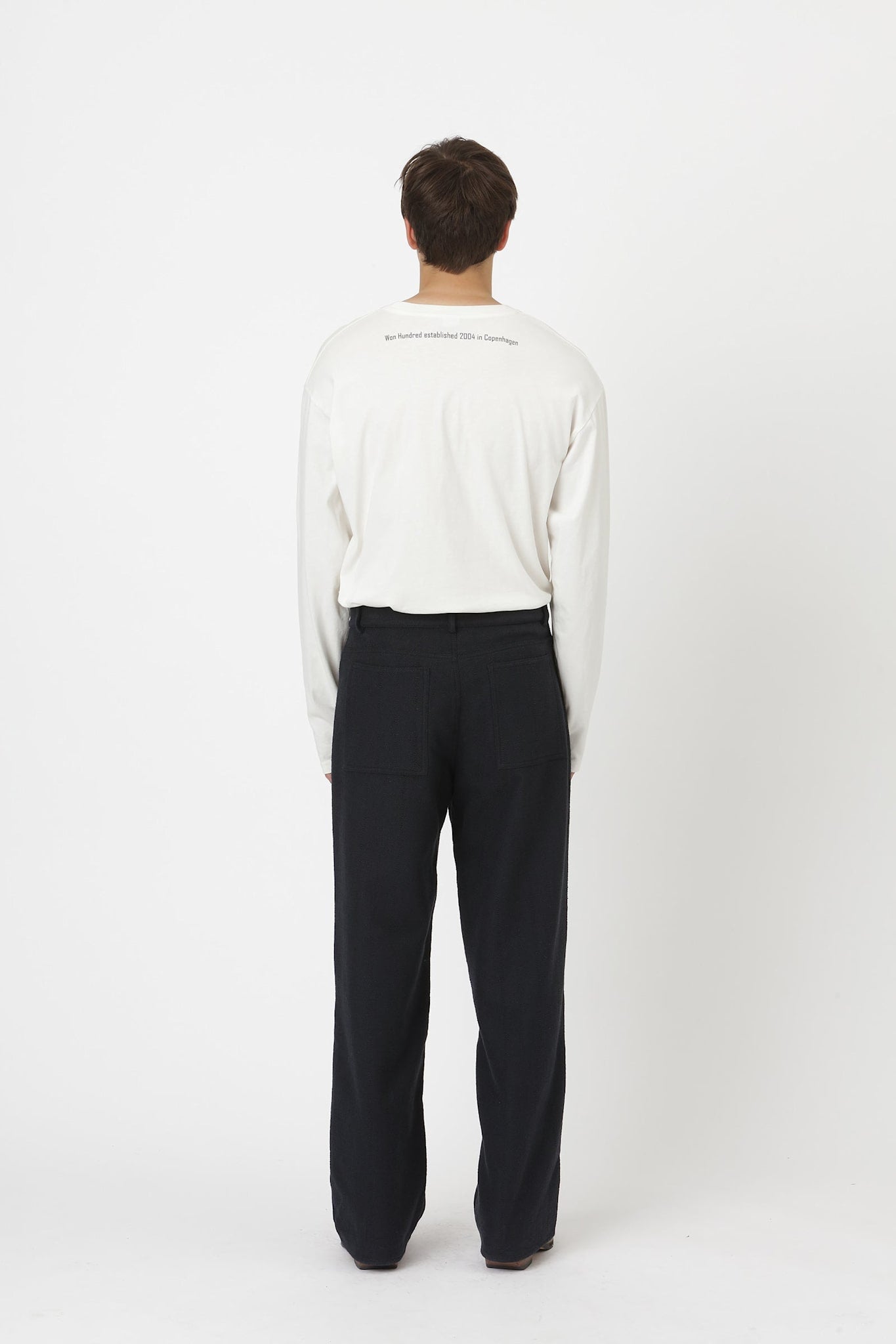 Won Hundred Men Case Herringbone Trousers Black