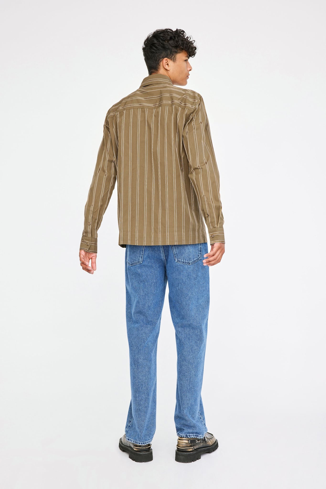 Won Hundred Men Cody Shirt Shirt Brown Stripe