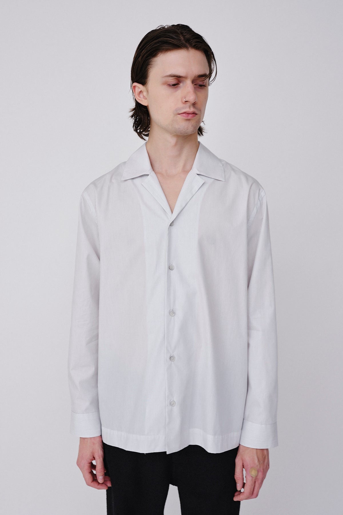 Won Hundred Men Enzo Stripe Shirt Black stripe