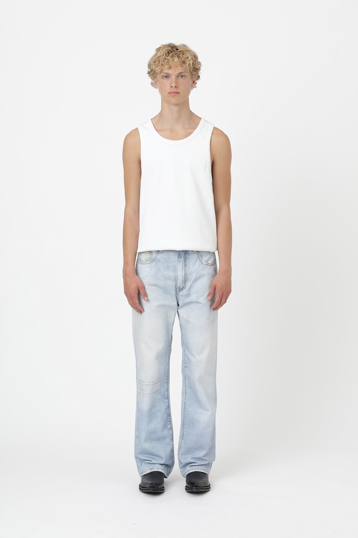 Won Hundred Unisex Genoa Printed Blue Denim Blue Digital Rinse