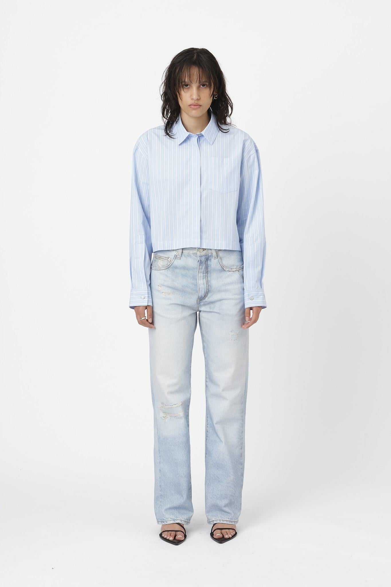 Won Hundred Women Lexington Shirt Shirt Blue Stripe