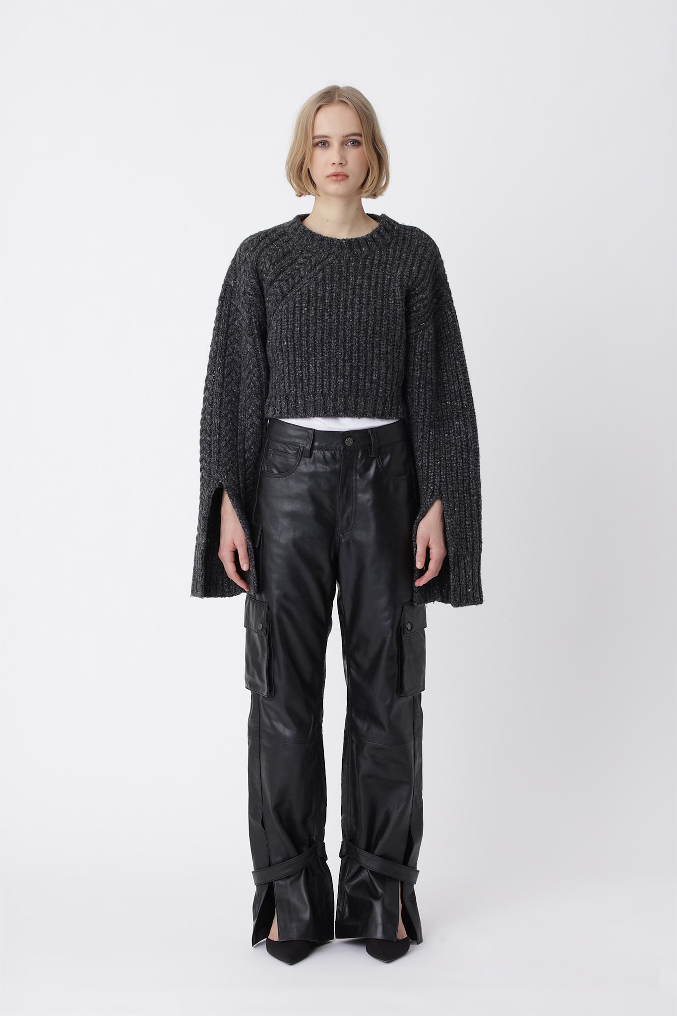 Marie Leather Pants - Black