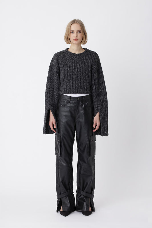 Marie Leather Pants - Black