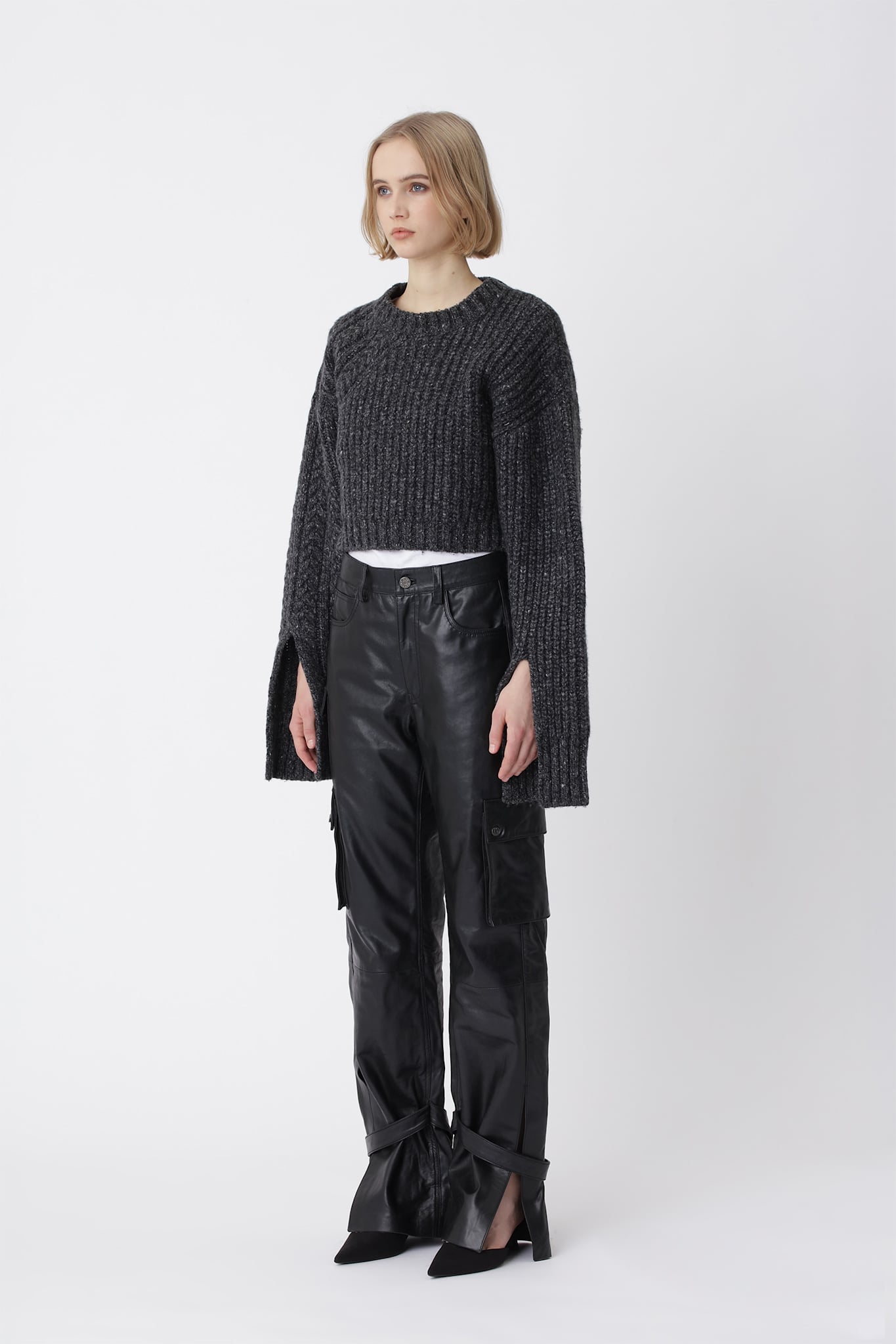 Marie Leather Pants - Black