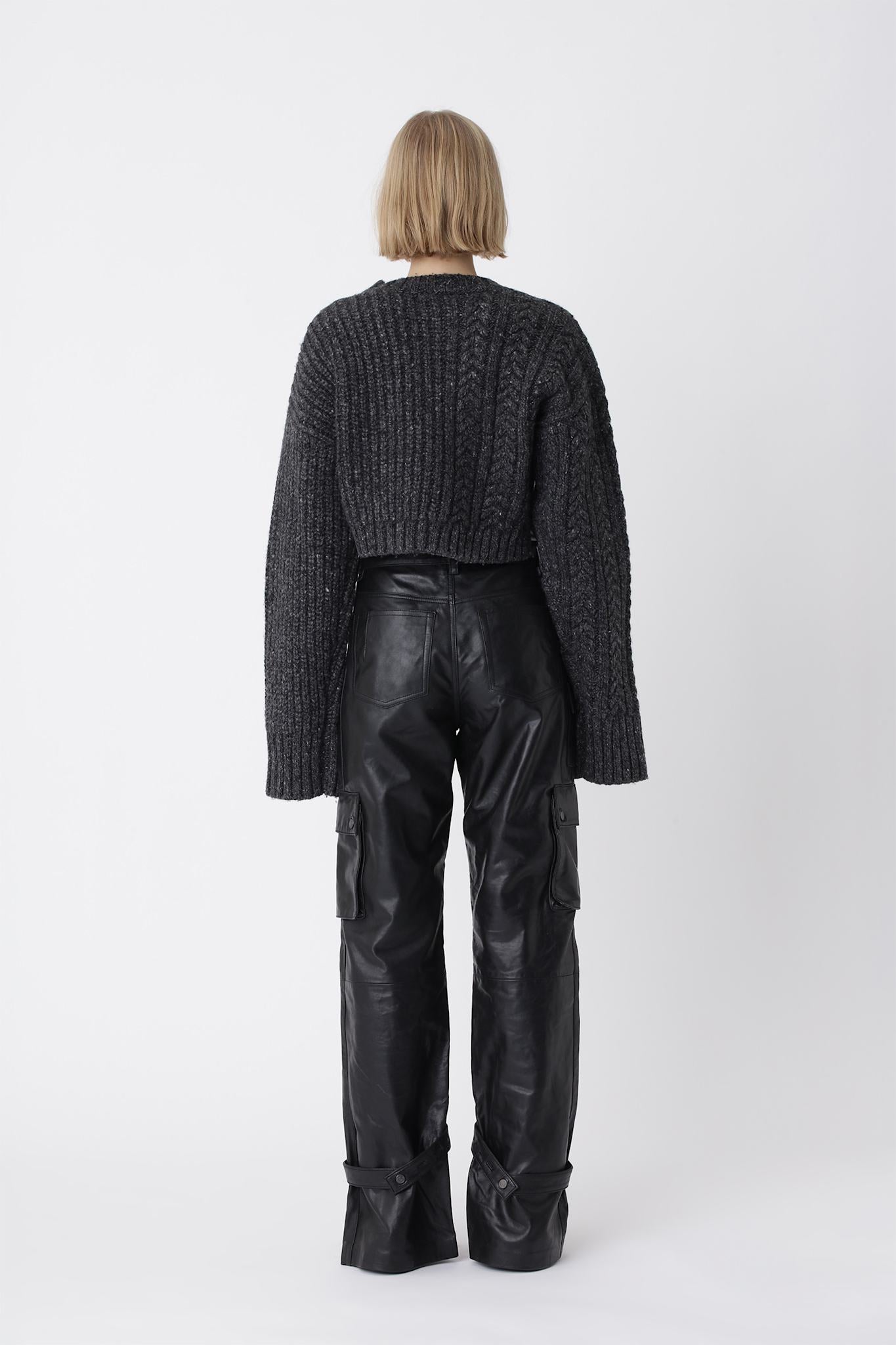 Marie Leather Pants - Black