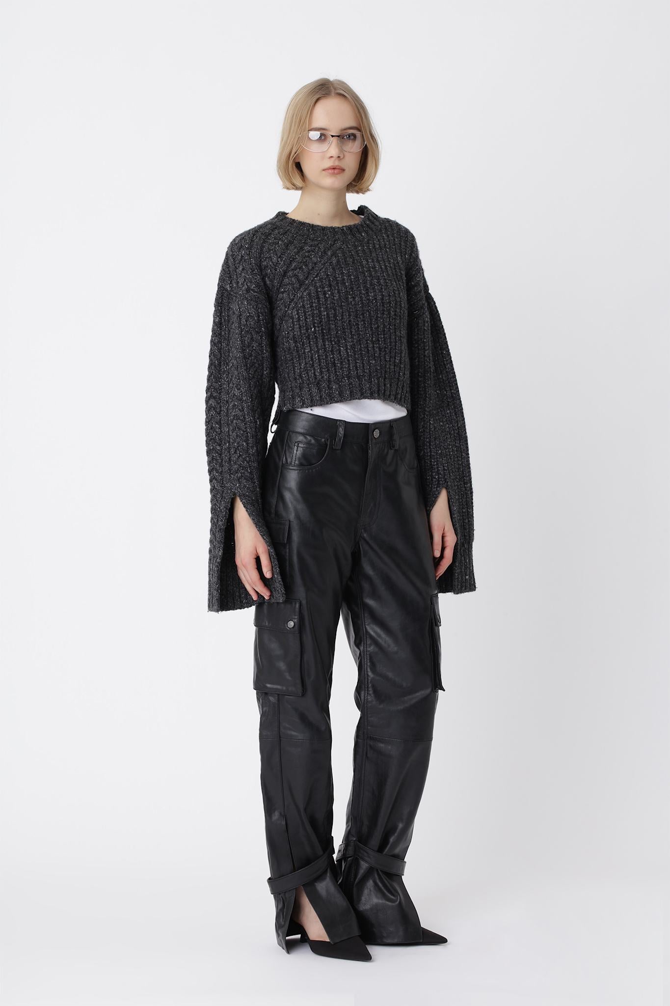 Marie Leather Pants - Black