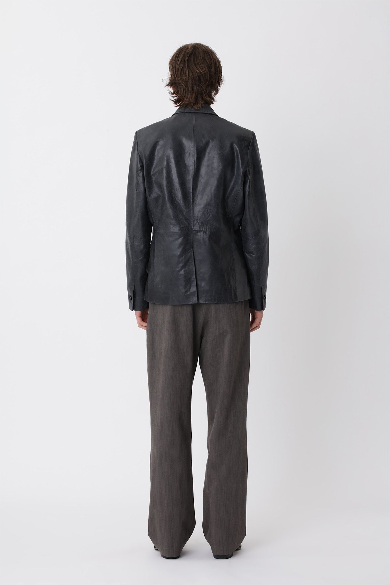 Oliver Leather Blazer - Black