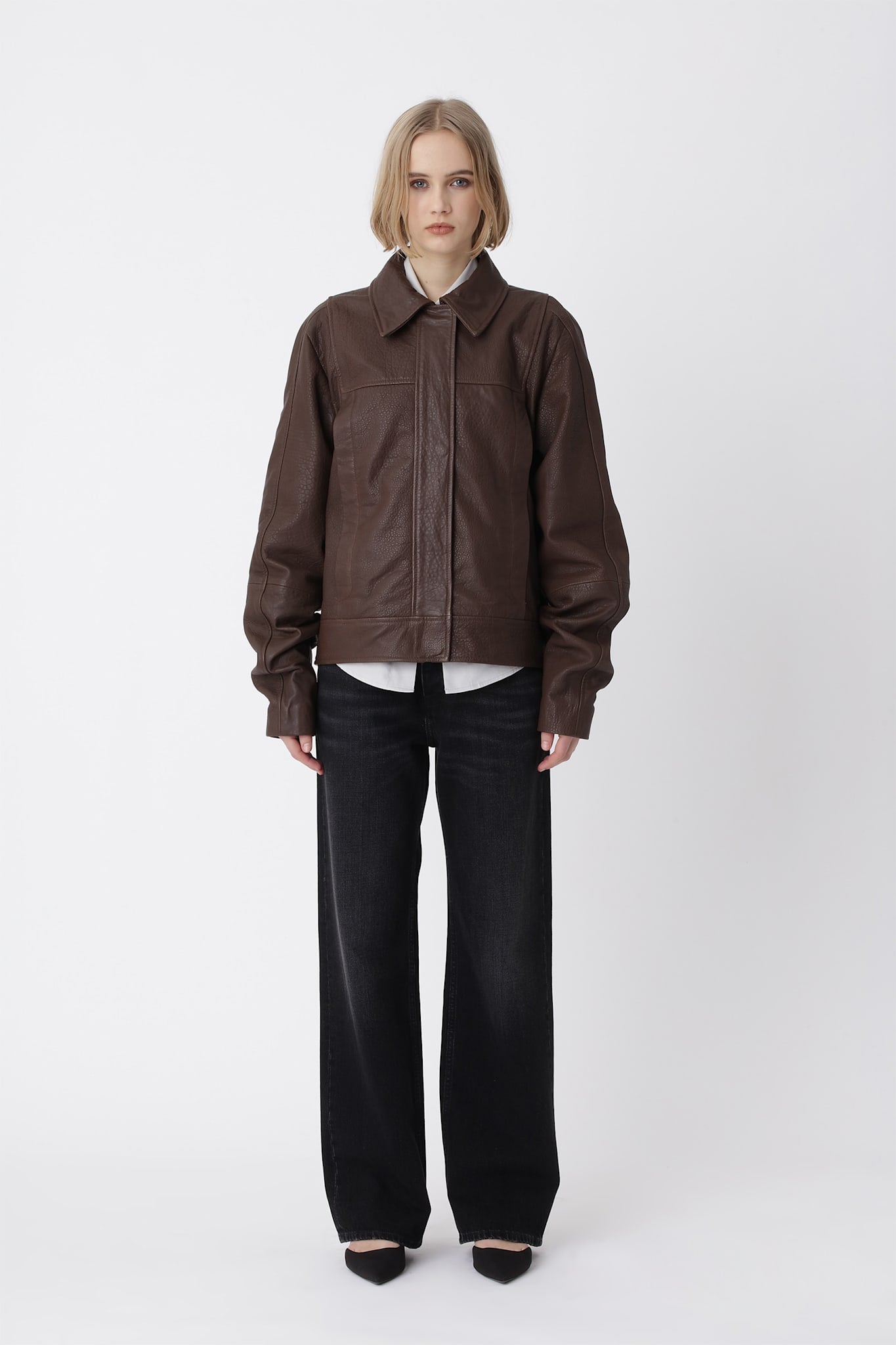 Katie Leather Jacket - Carafe Brown
