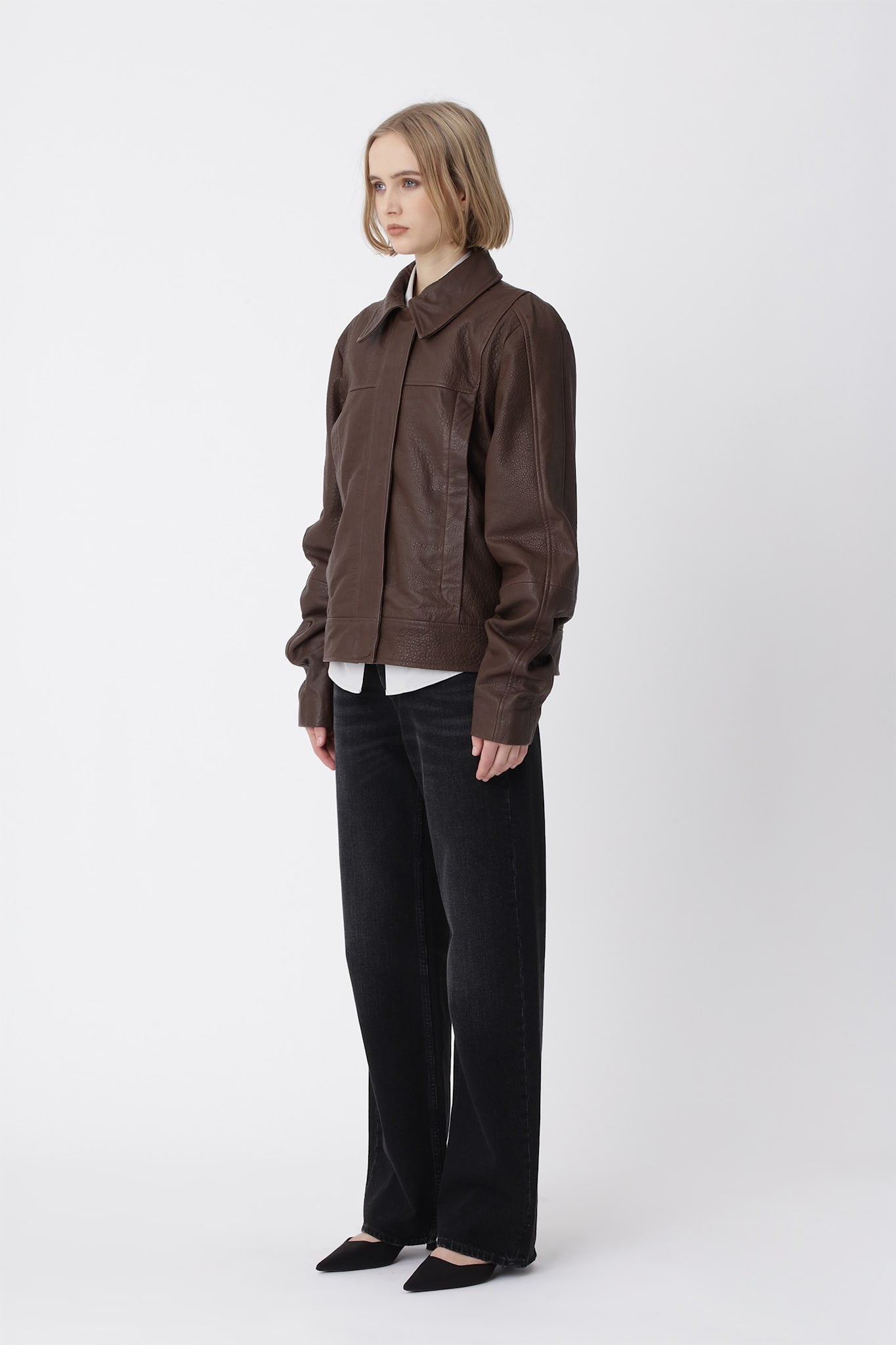 Katie Leather Jacket - Carafe Brown