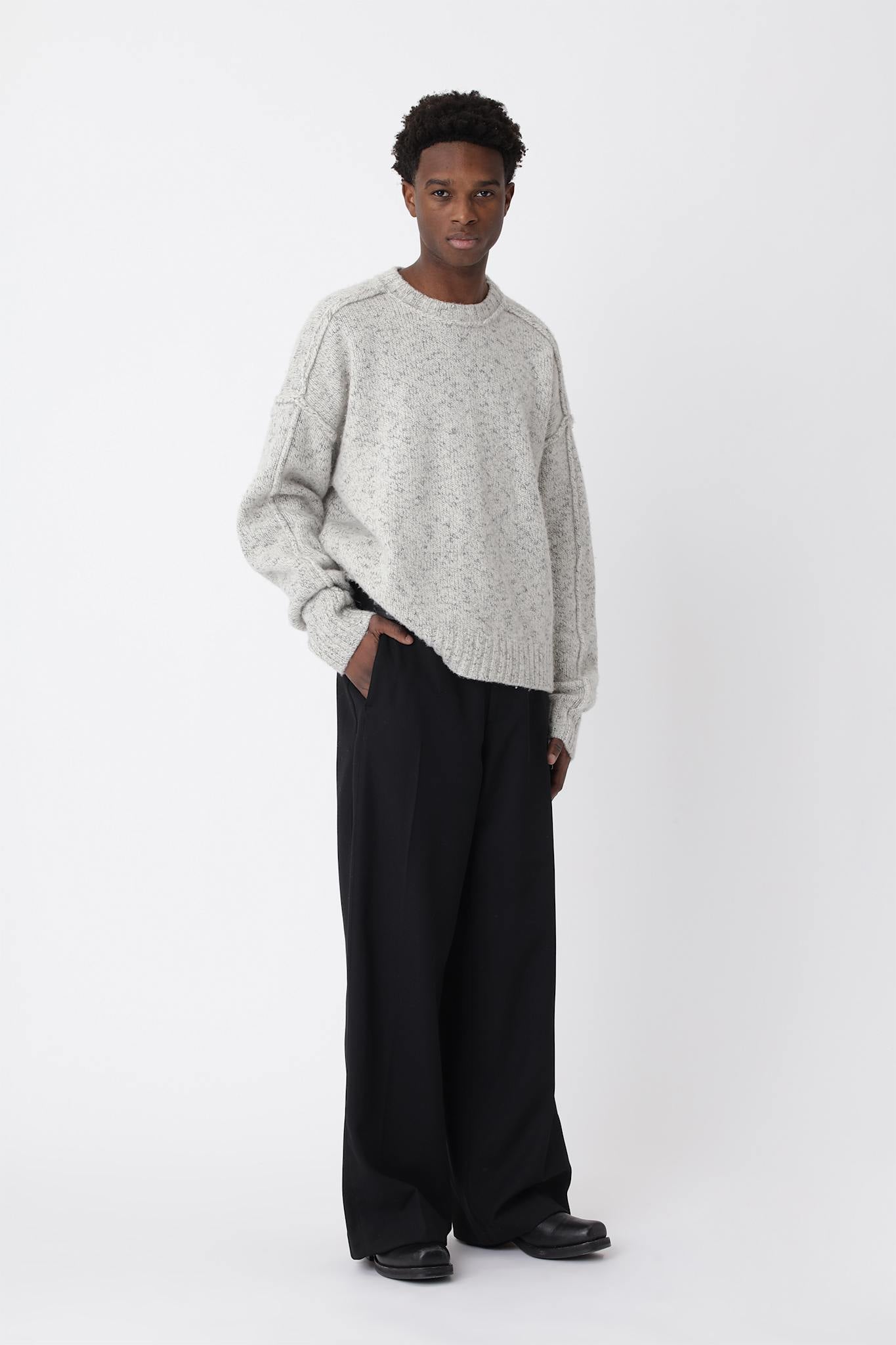 Bently Knit Sweater - White COMB.