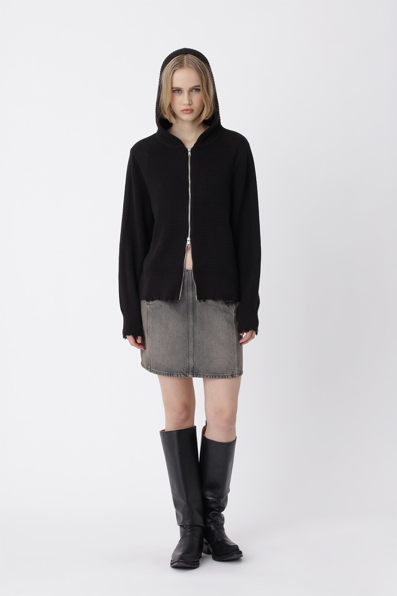 Glasgow Knit Hood W - Black