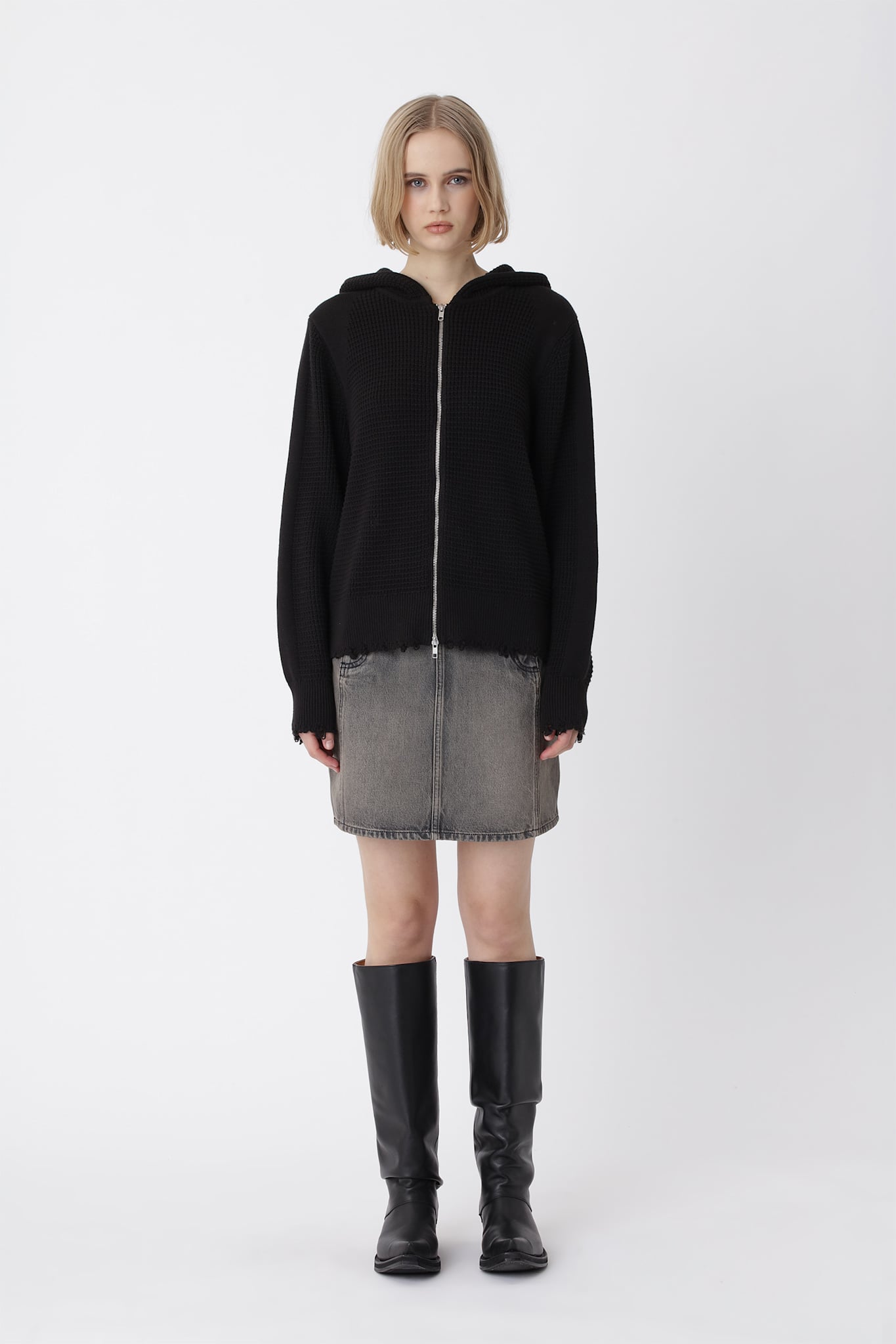 Glasgow Knit Hood W - Black