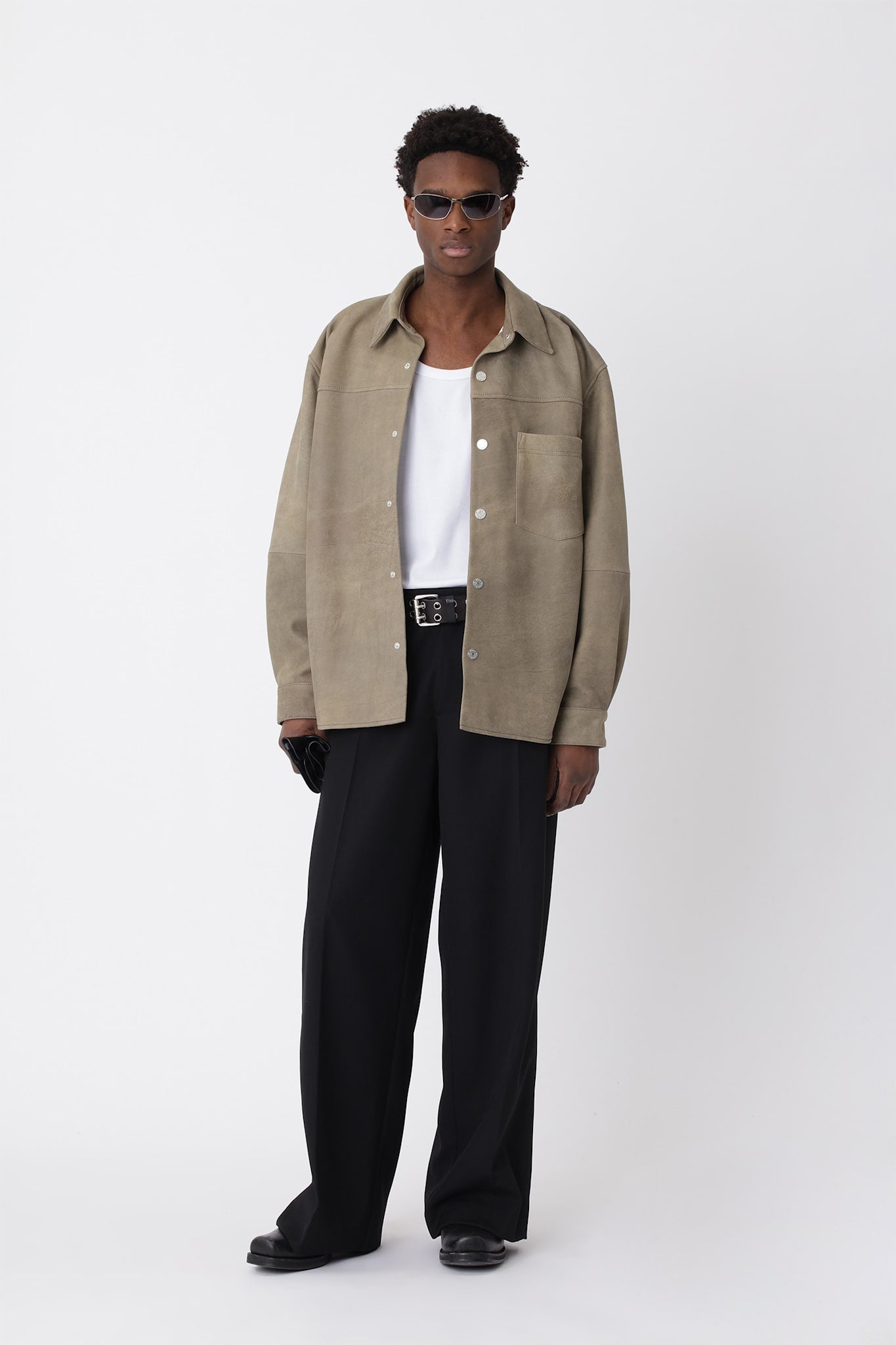 Zayne Suede Shirt - Roasted Cashew