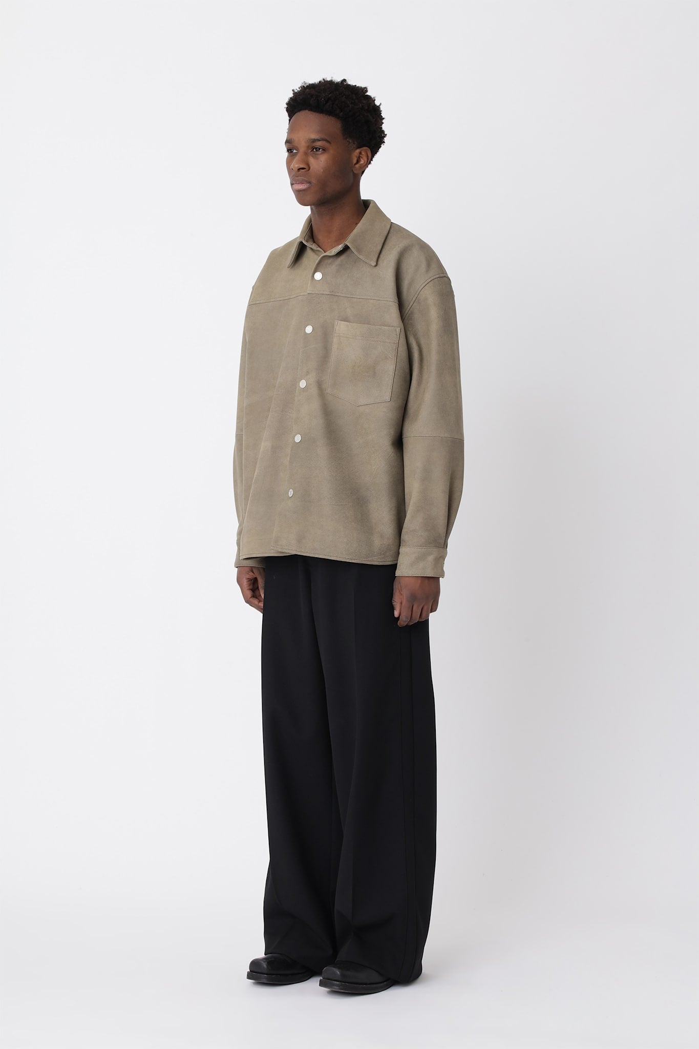 Zayne Suede Shirt - Roasted Cashew