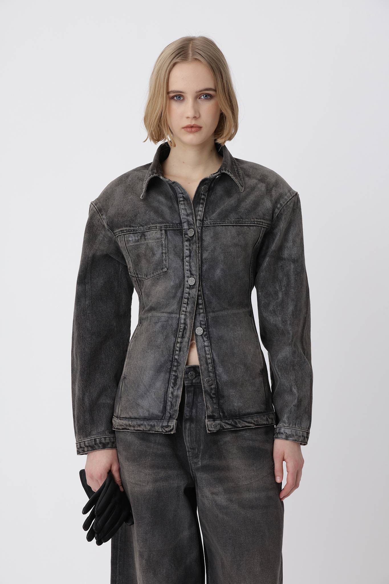 Lorina Shirt Jacket - 80s Black