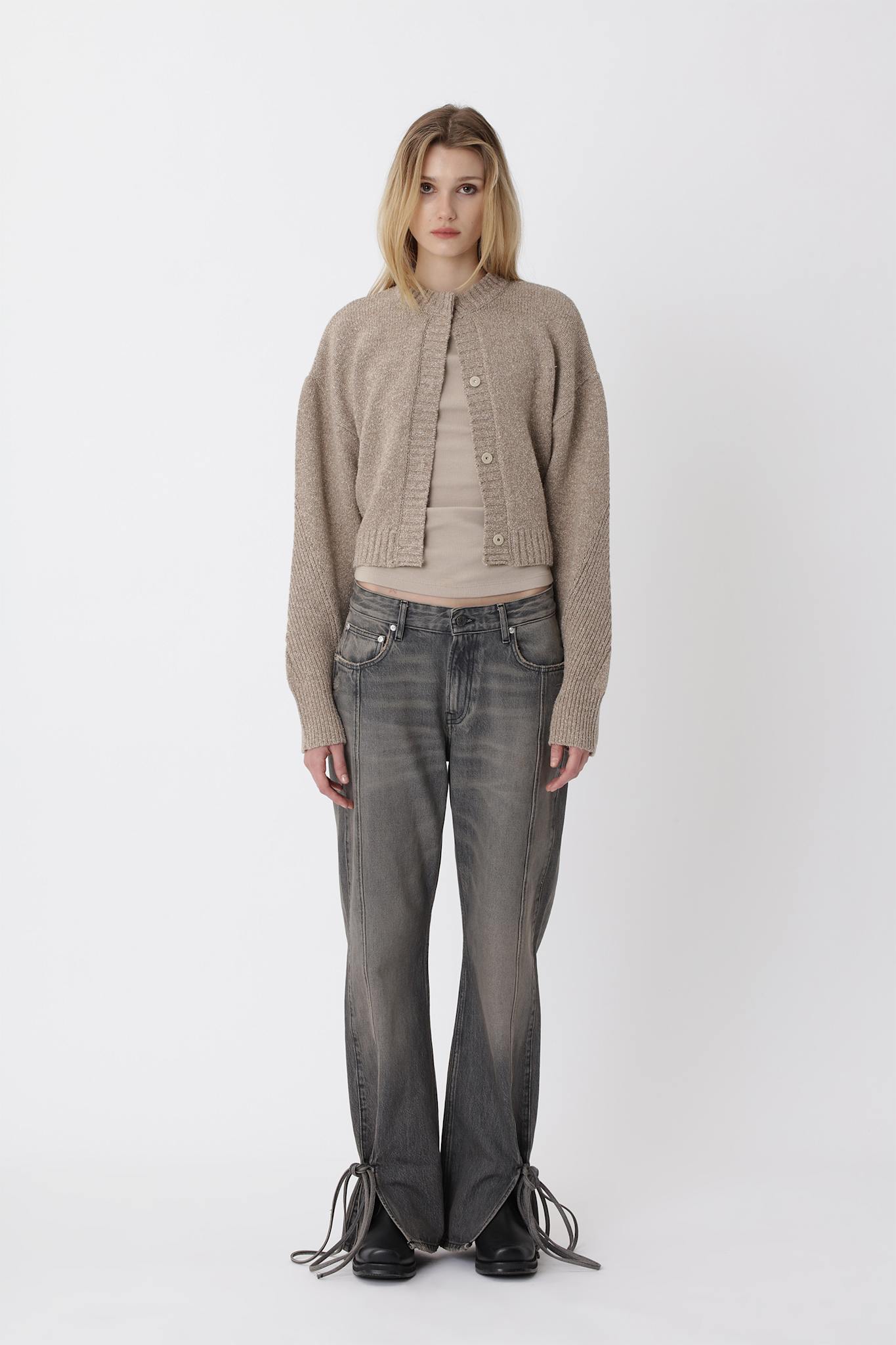 Bella String Pants - Tintet Grey