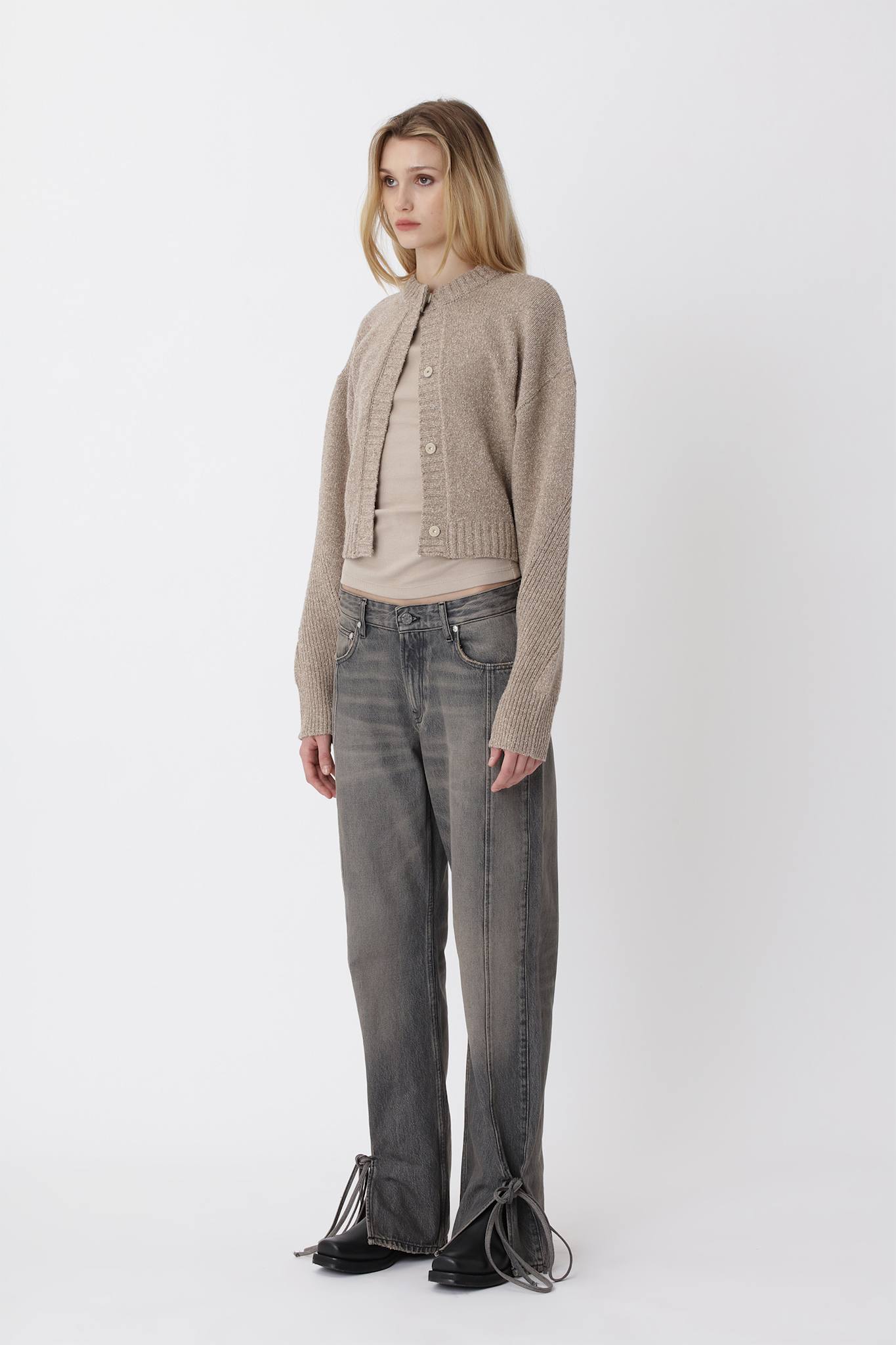 Bella String Pants - Tintet Grey