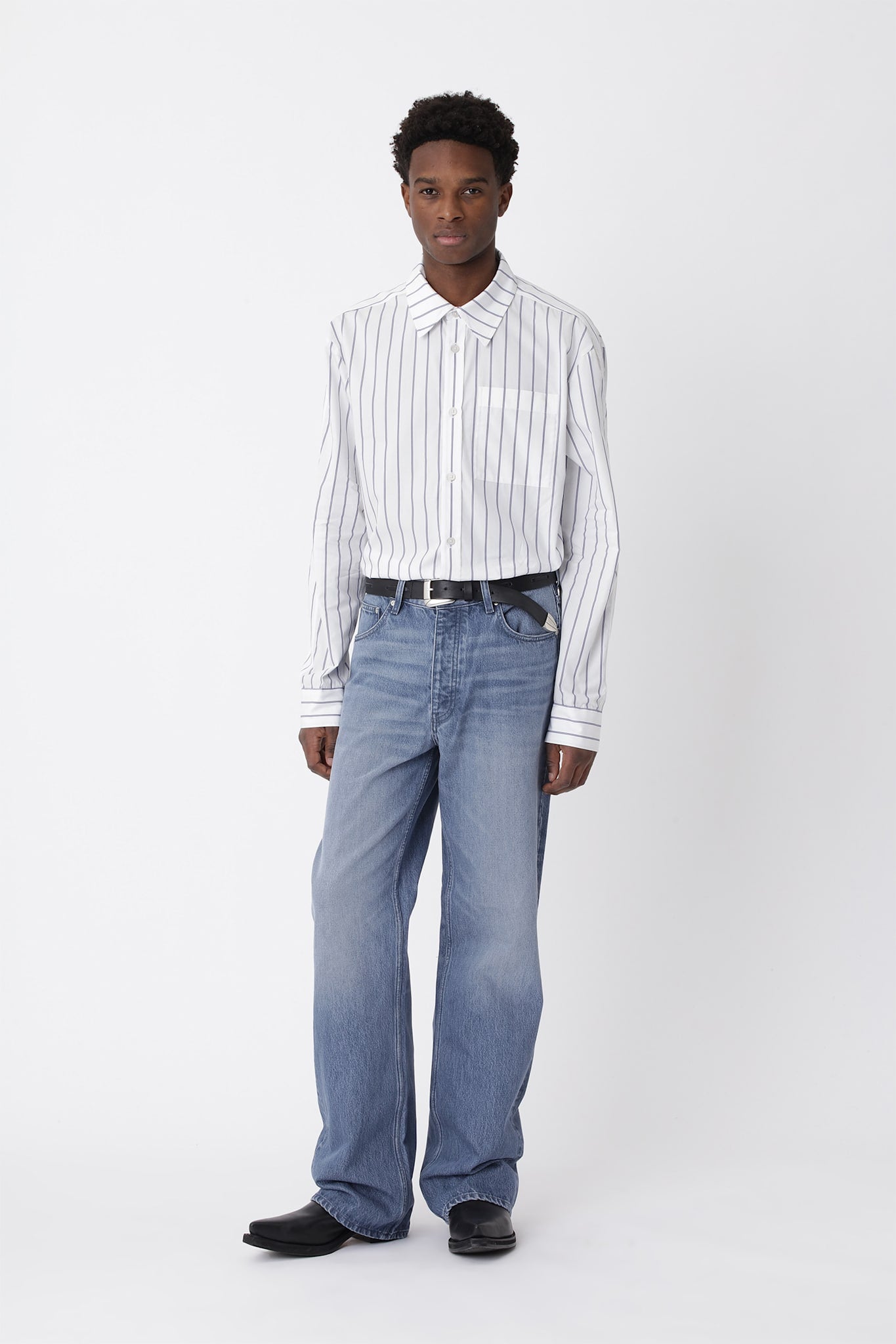 Knox Stripe Panel Shirt - White COMB.