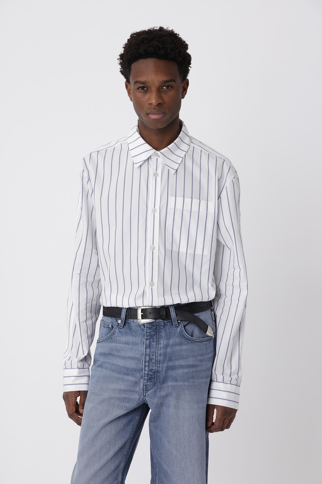 Knox Stripe Panel Shirt - White COMB.
