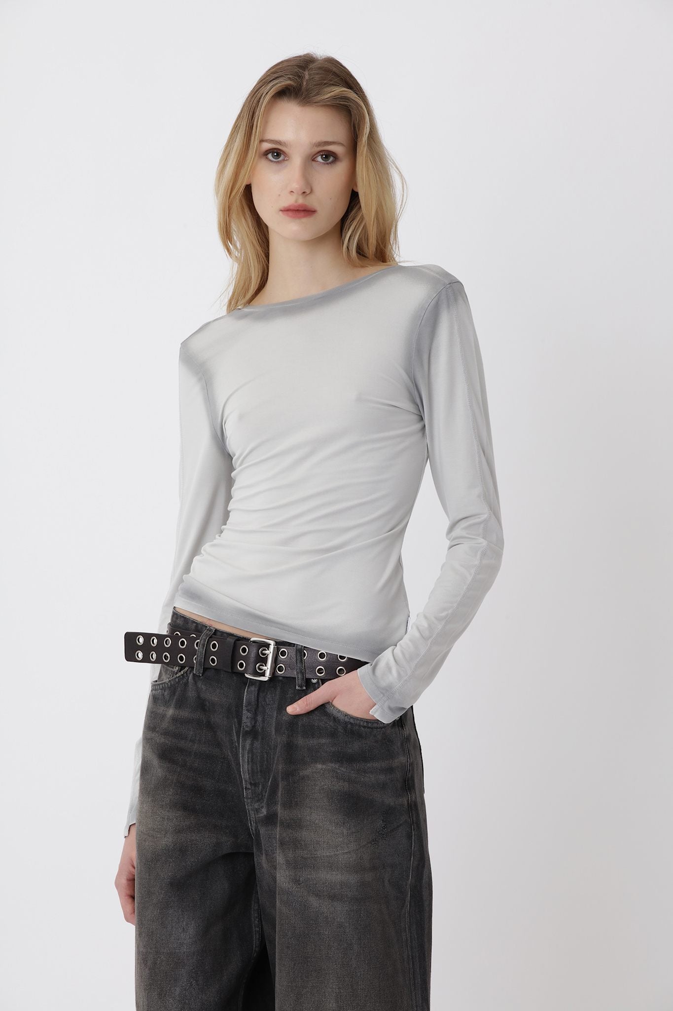 Irenes LS Top - Gray Violet