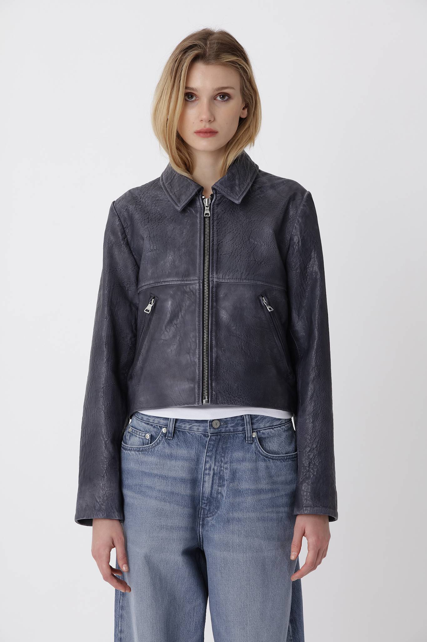 Dalia Leather Jacket - Licorice COMB.
