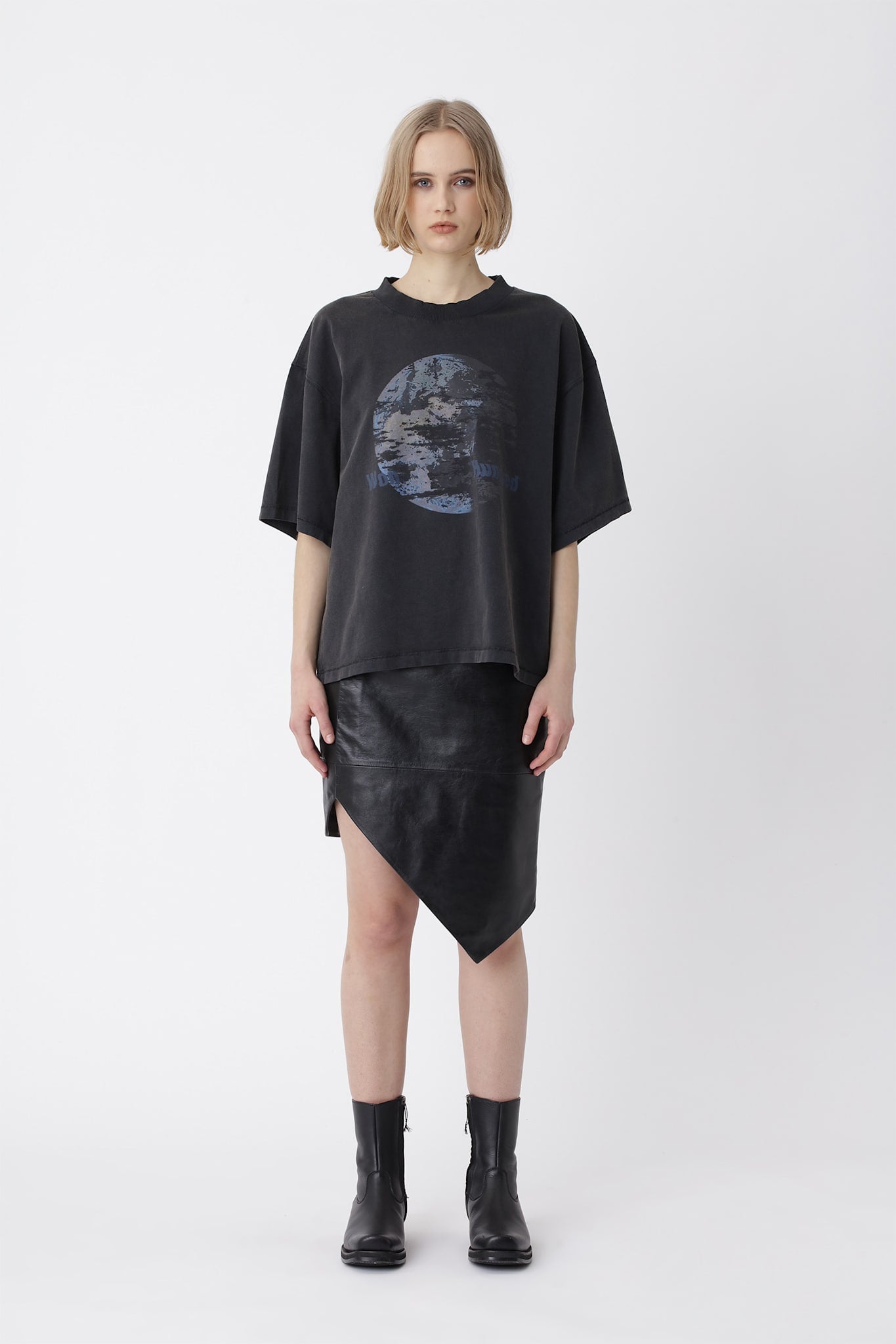 Houston Globe T-shirt W - Washed Black