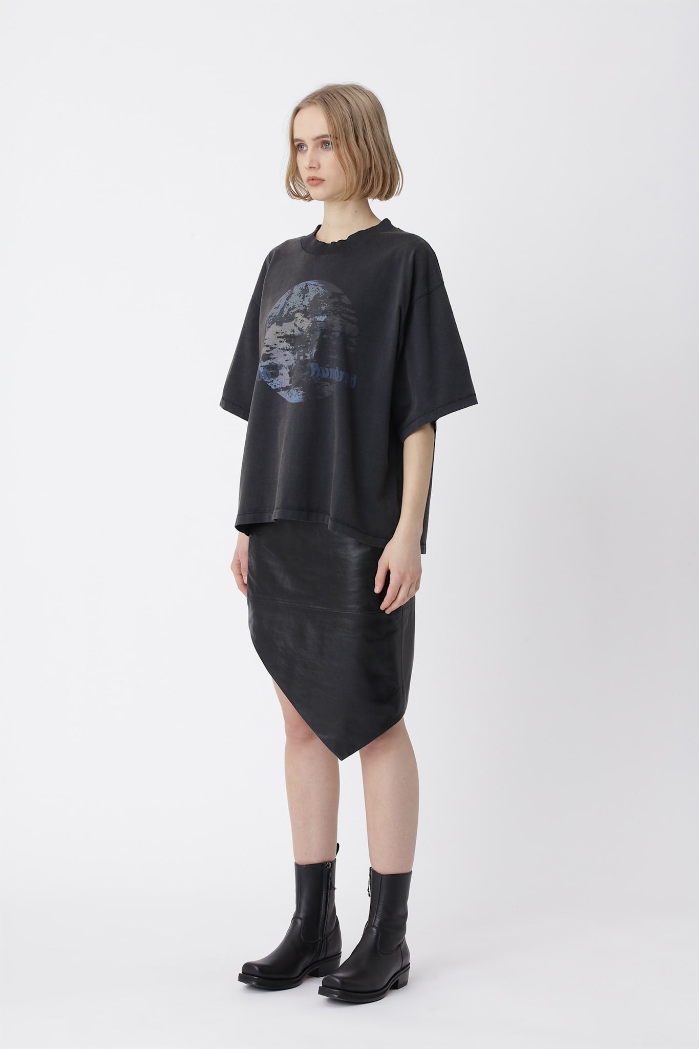Houston Globe T-shirt W - Washed Black
