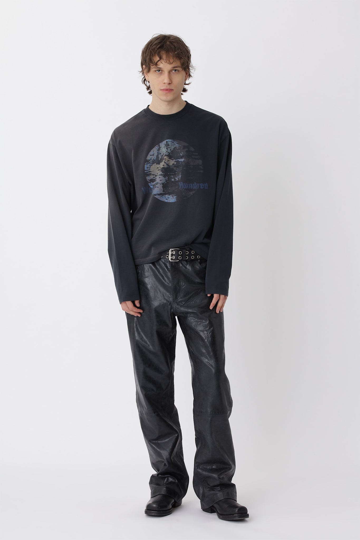 Steven LS Globe T-shirt - Washed Black