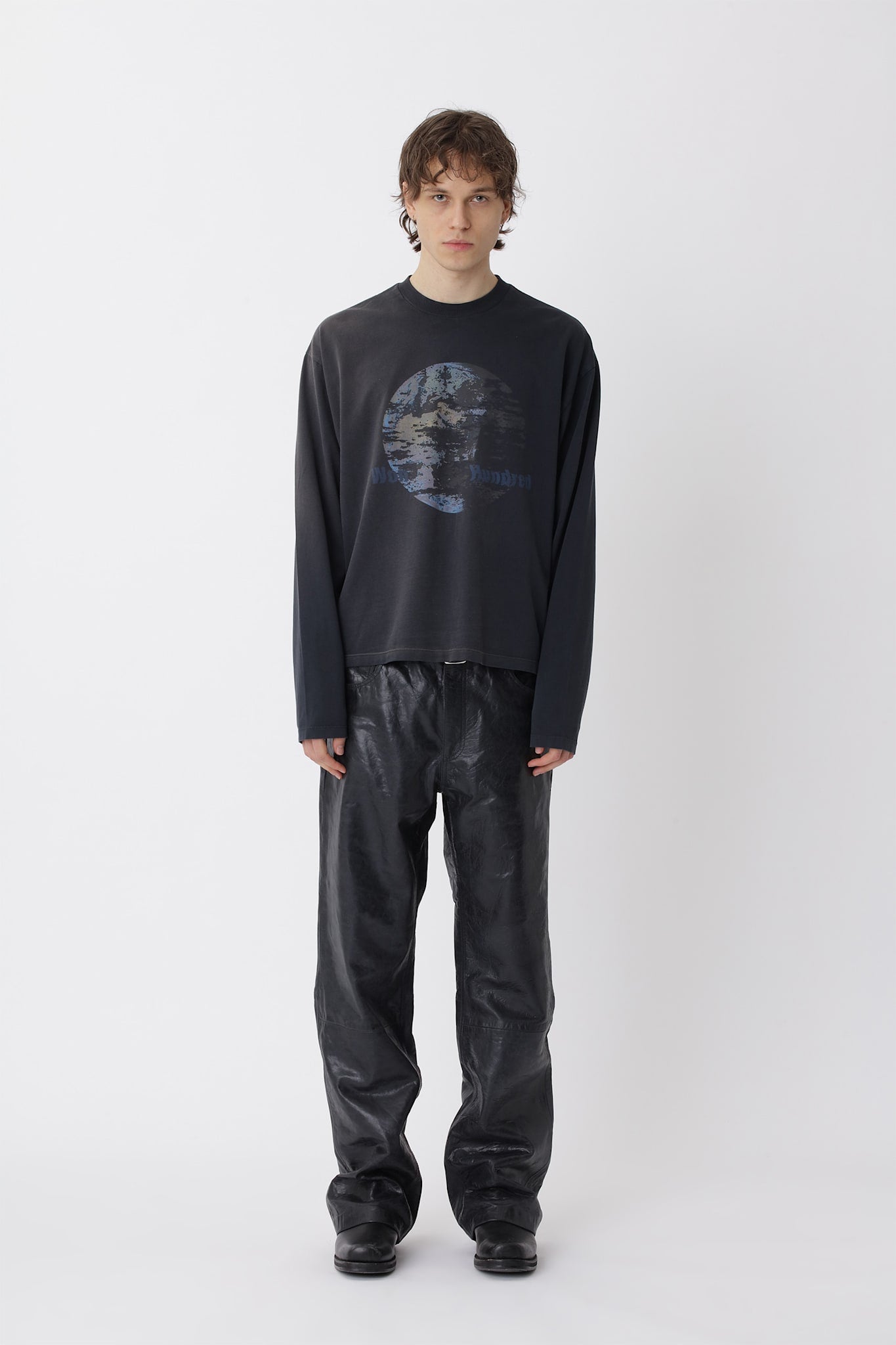 Steven LS Globe T-shirt - Washed Black