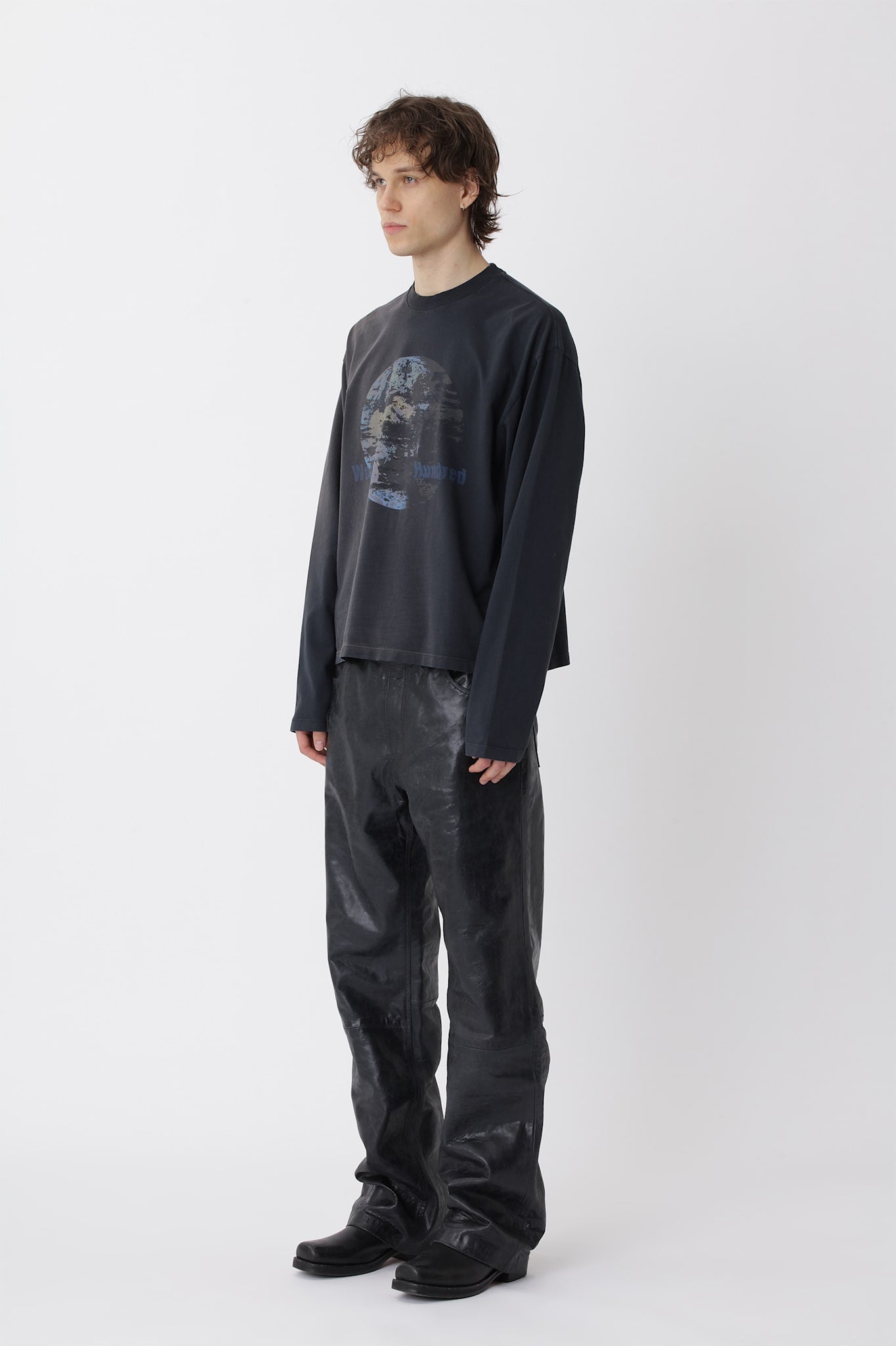 Steven LS Globe T-shirt - Washed Black