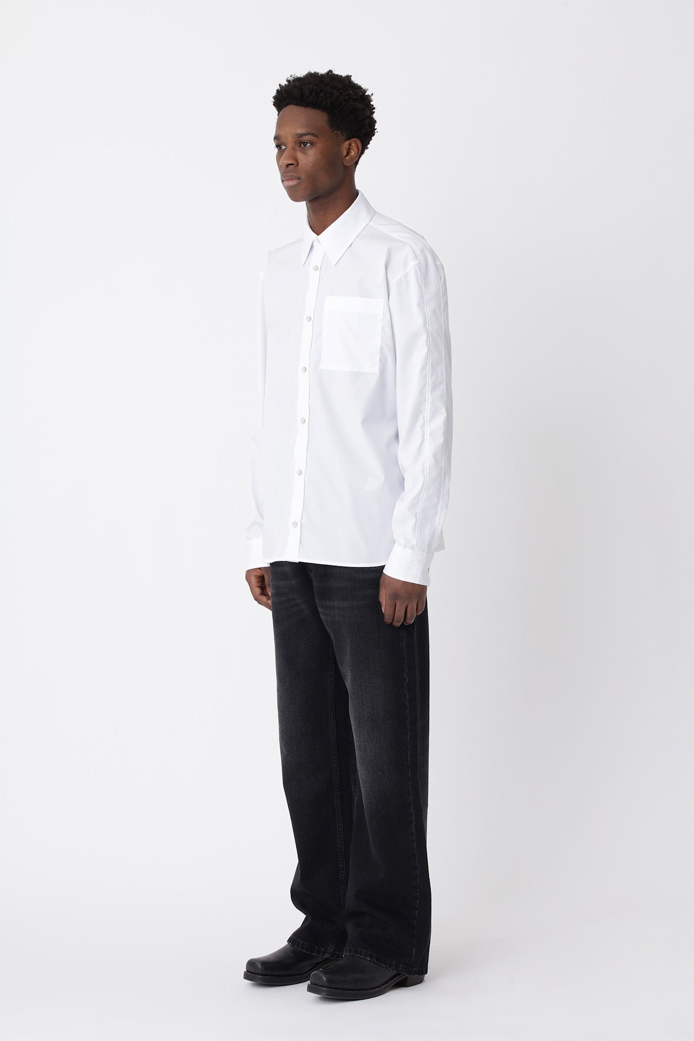 Knox Panel Shirt - Bright White