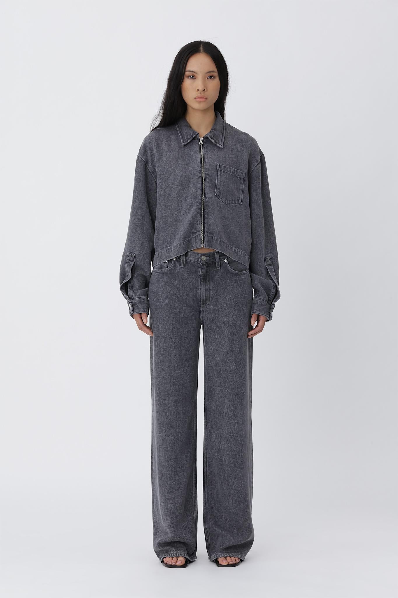 Lexington Zip Shirt - Washed Grey