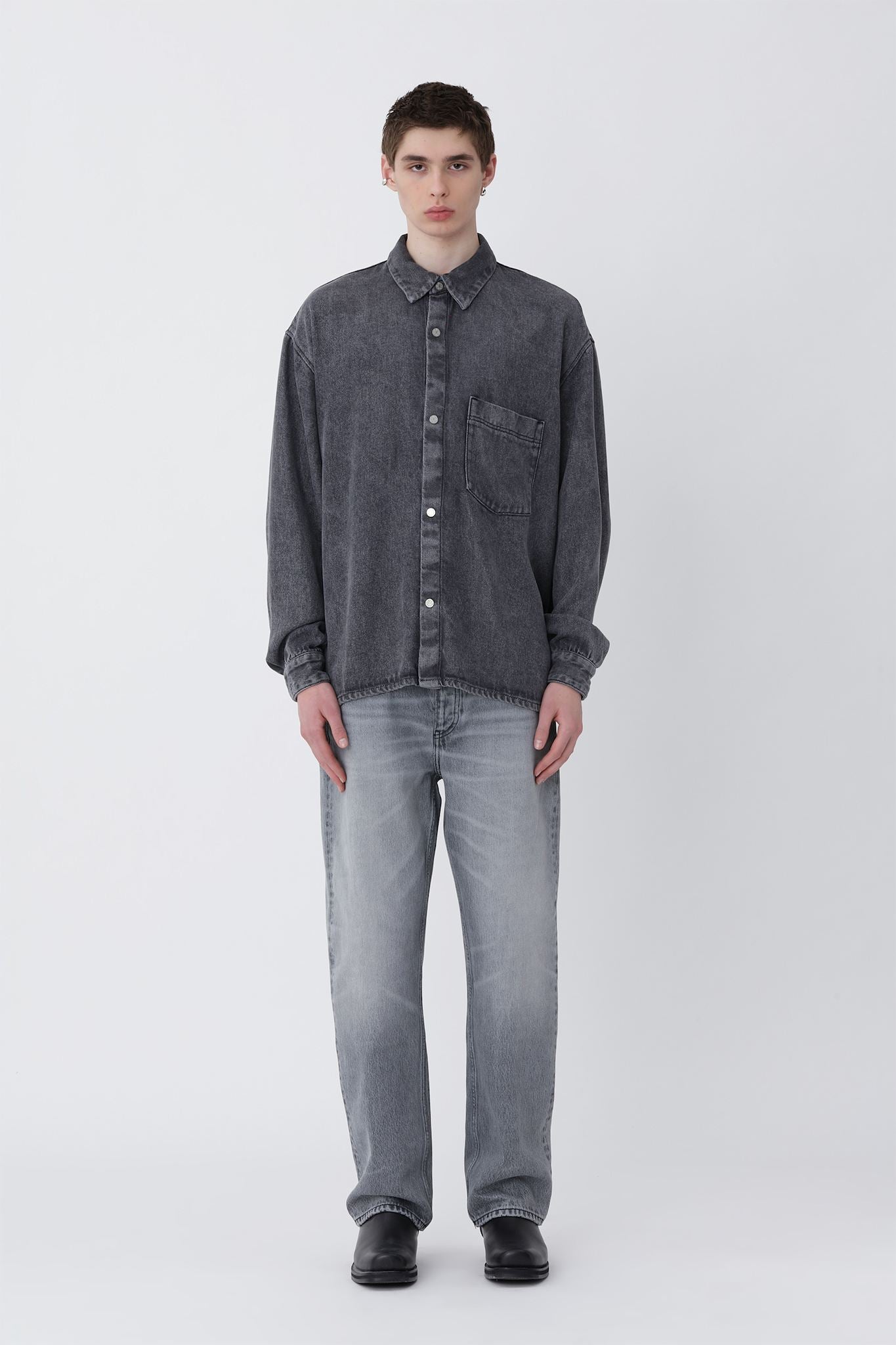 Maza Denim Shirt - Washed Grey