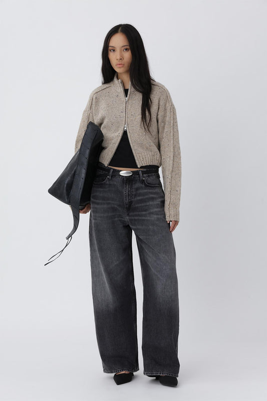 Alea Zip Knit Cardigan - Plaza Taupe