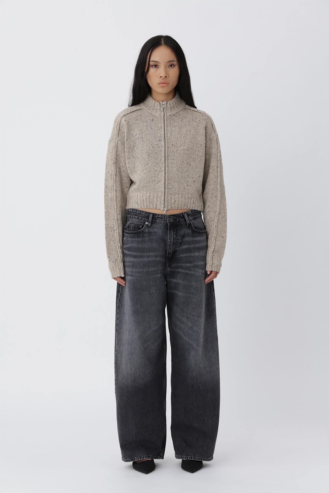 Alea Zip Knit Cardigan - Plaza Taupe