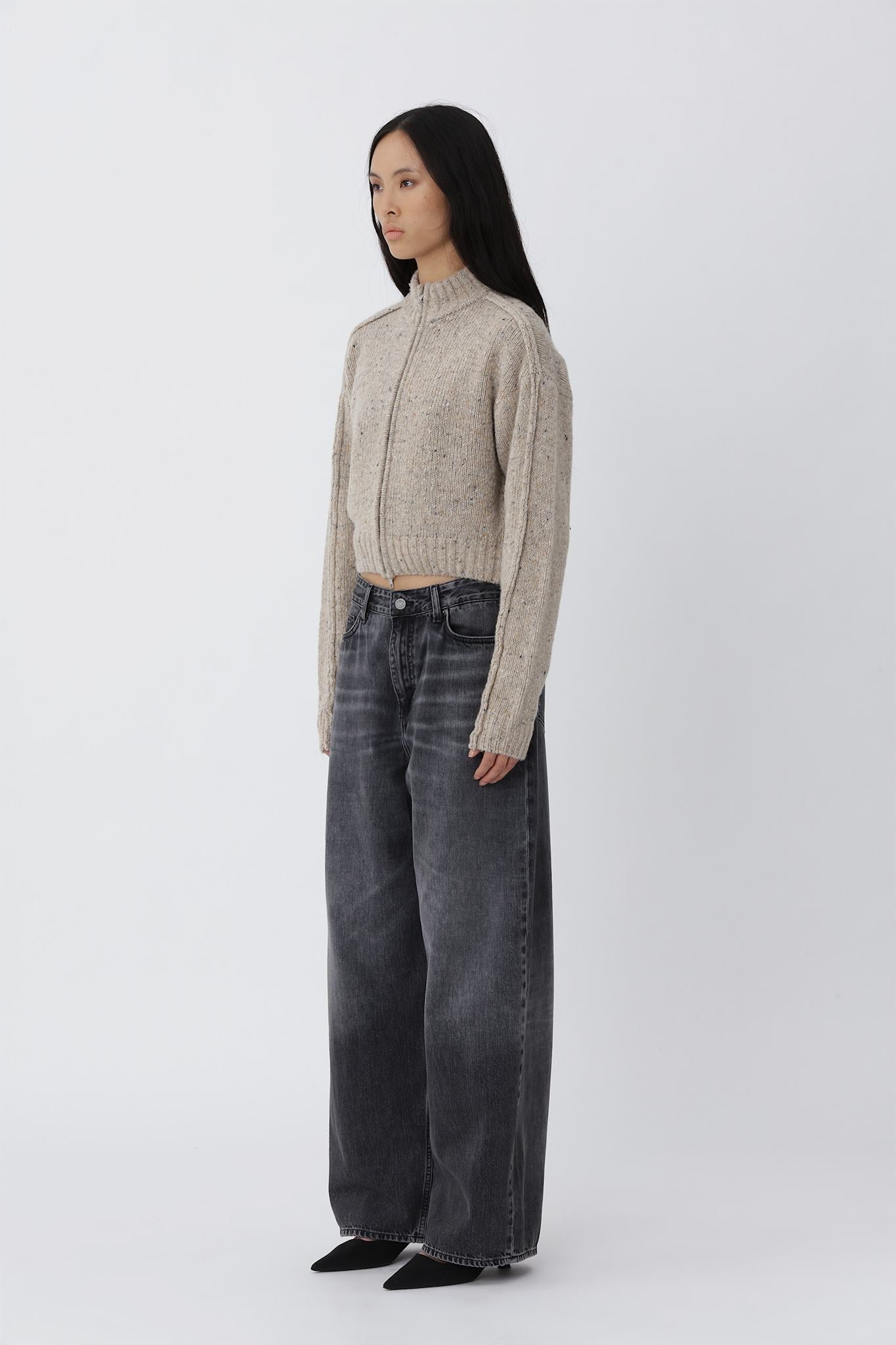 Alea Zip Knit Cardigan - Plaza Taupe