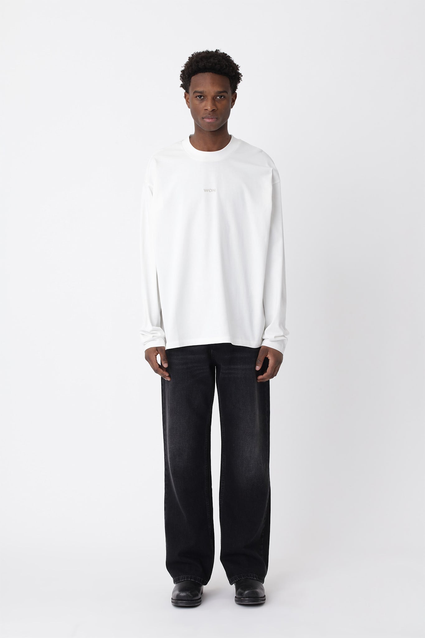Staff Boxy LS - Washed White