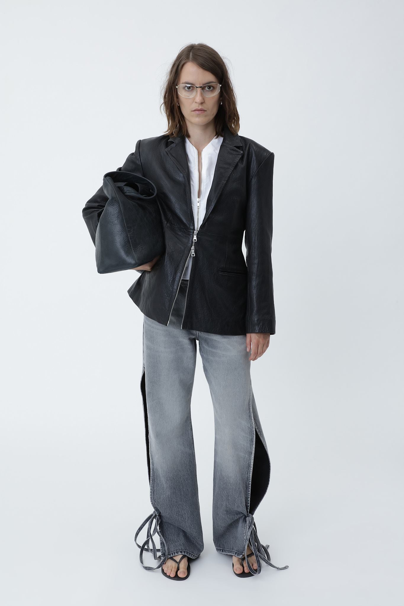 Florina Zip Leather Blazer - Won Hundred Online Store