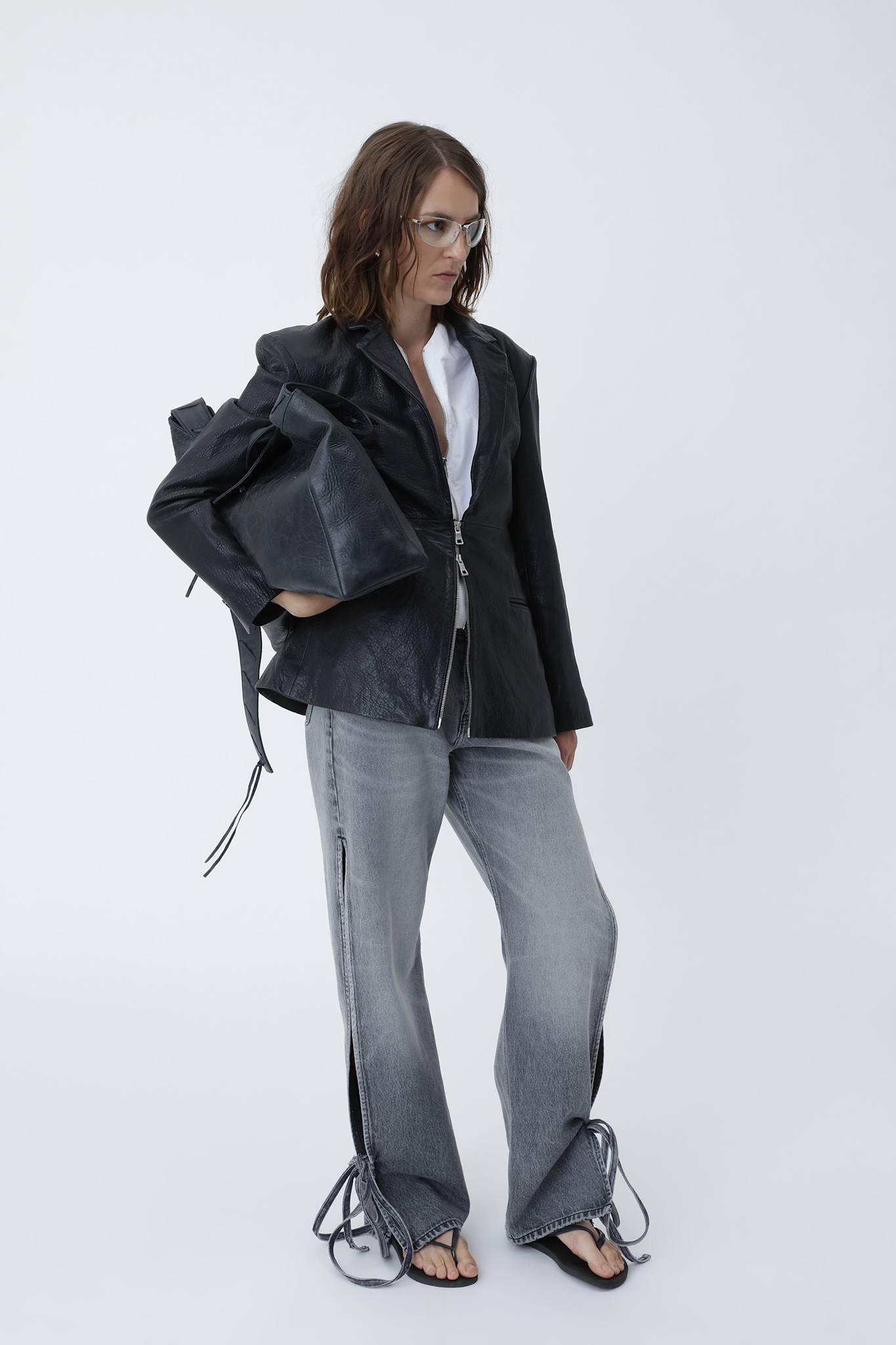 Florina Zip Leather Blazer - Won Hundred Online Store