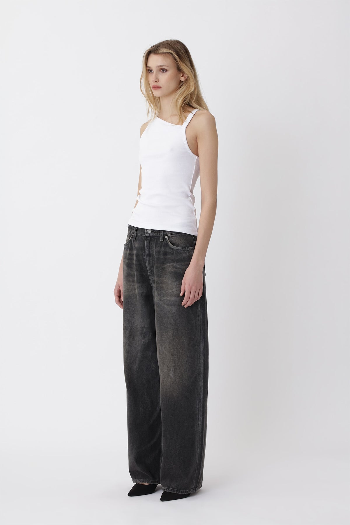 Lyon Coated 80s Zwarte Jeans W
