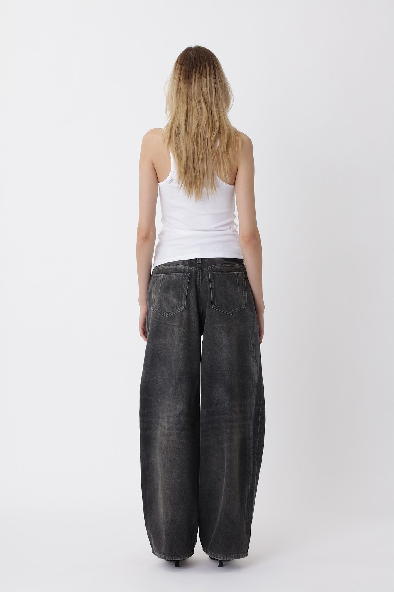 Lyon Coated 80s Black Jeans W