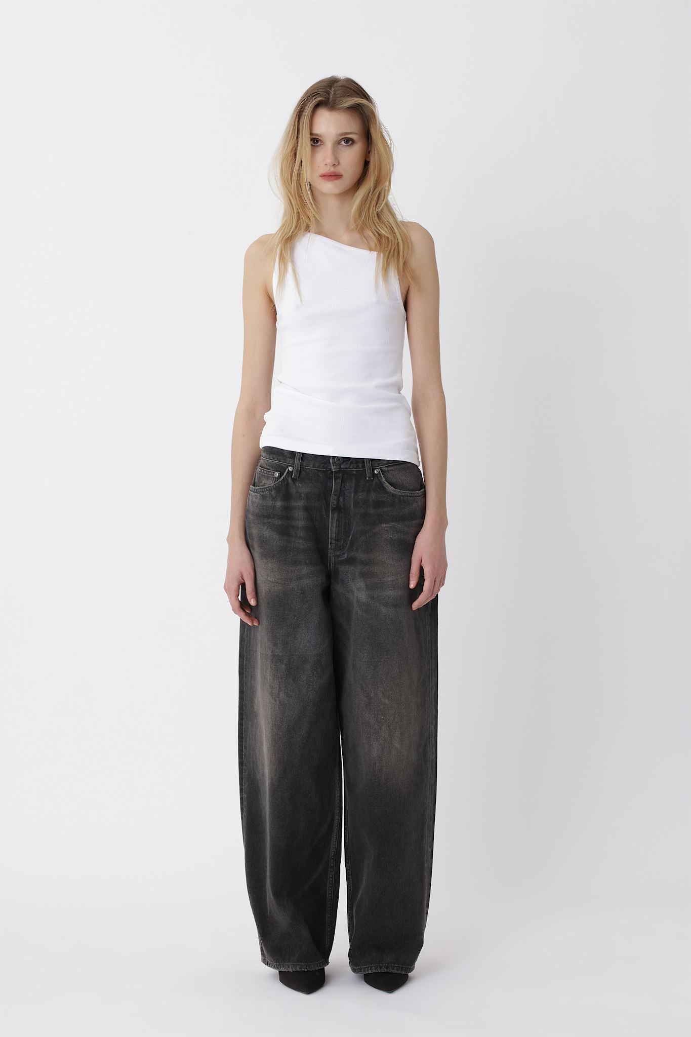 Lyon Coated 80s Black Jeans W