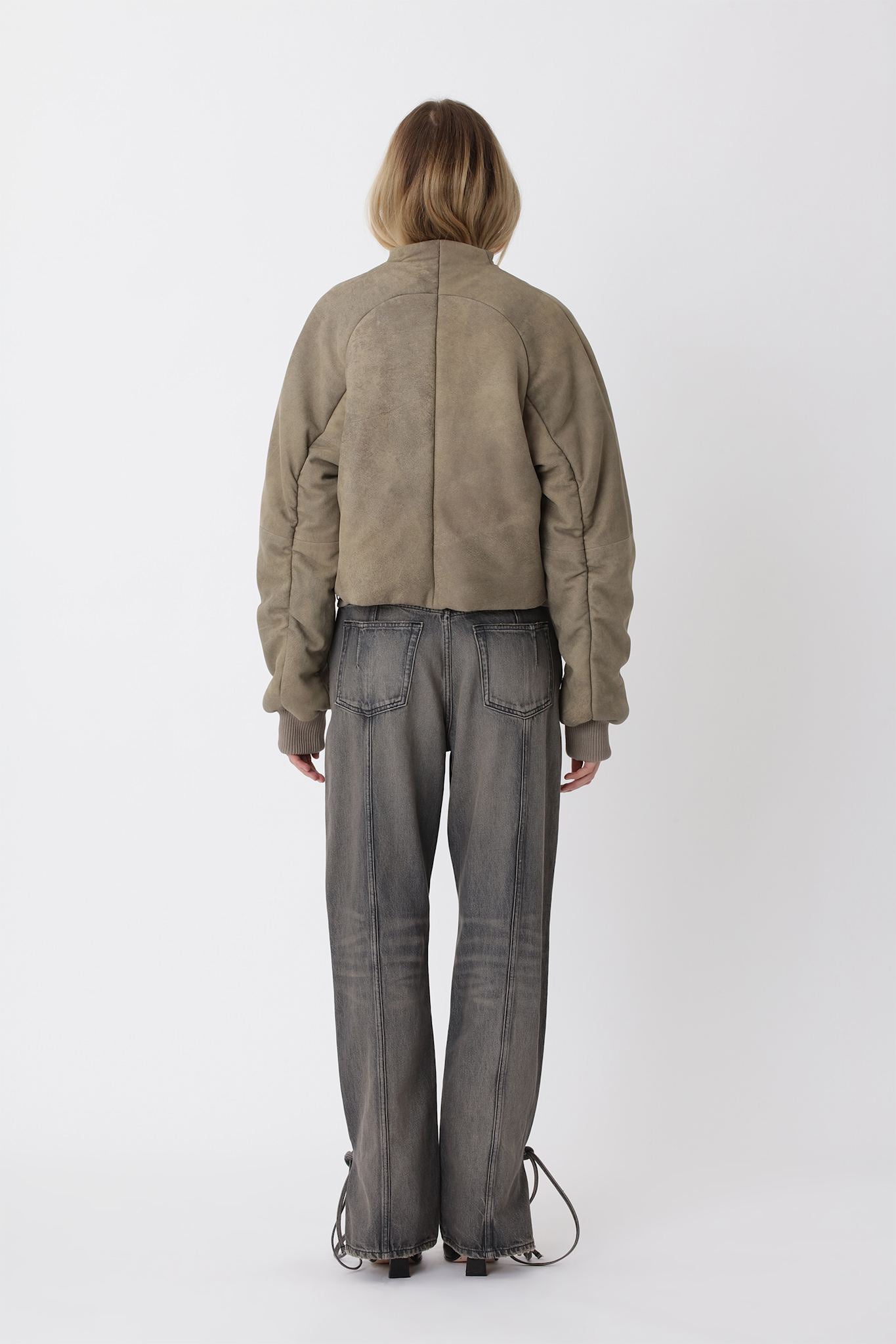 Ola leather Bomber jacket - Roasted Cashew