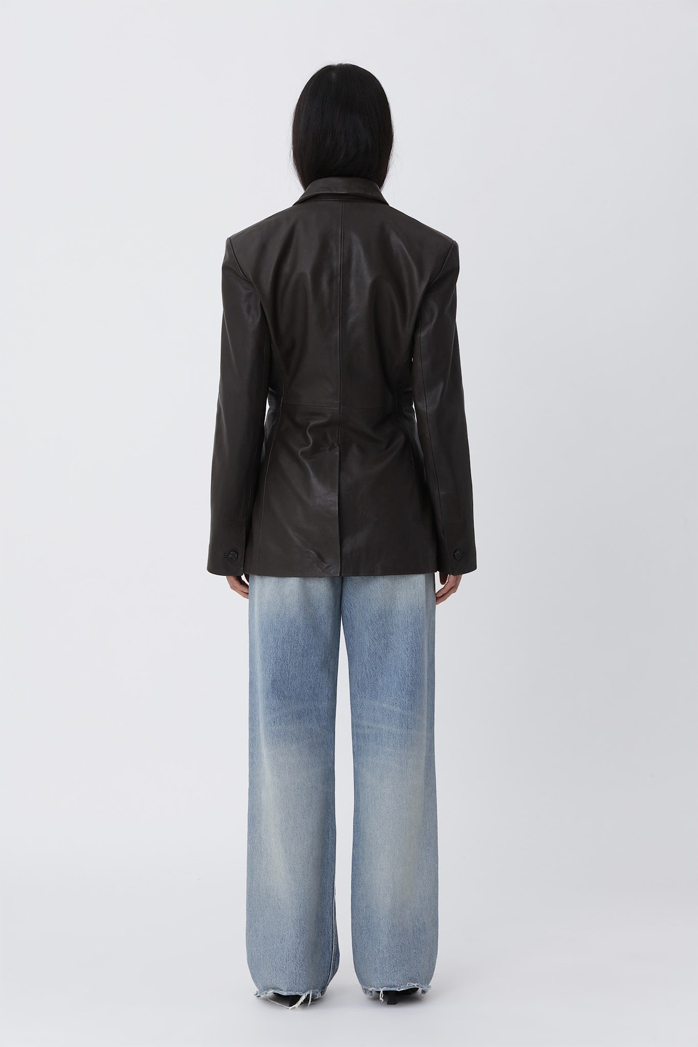 Silva Leather Blazer - Deep Brown