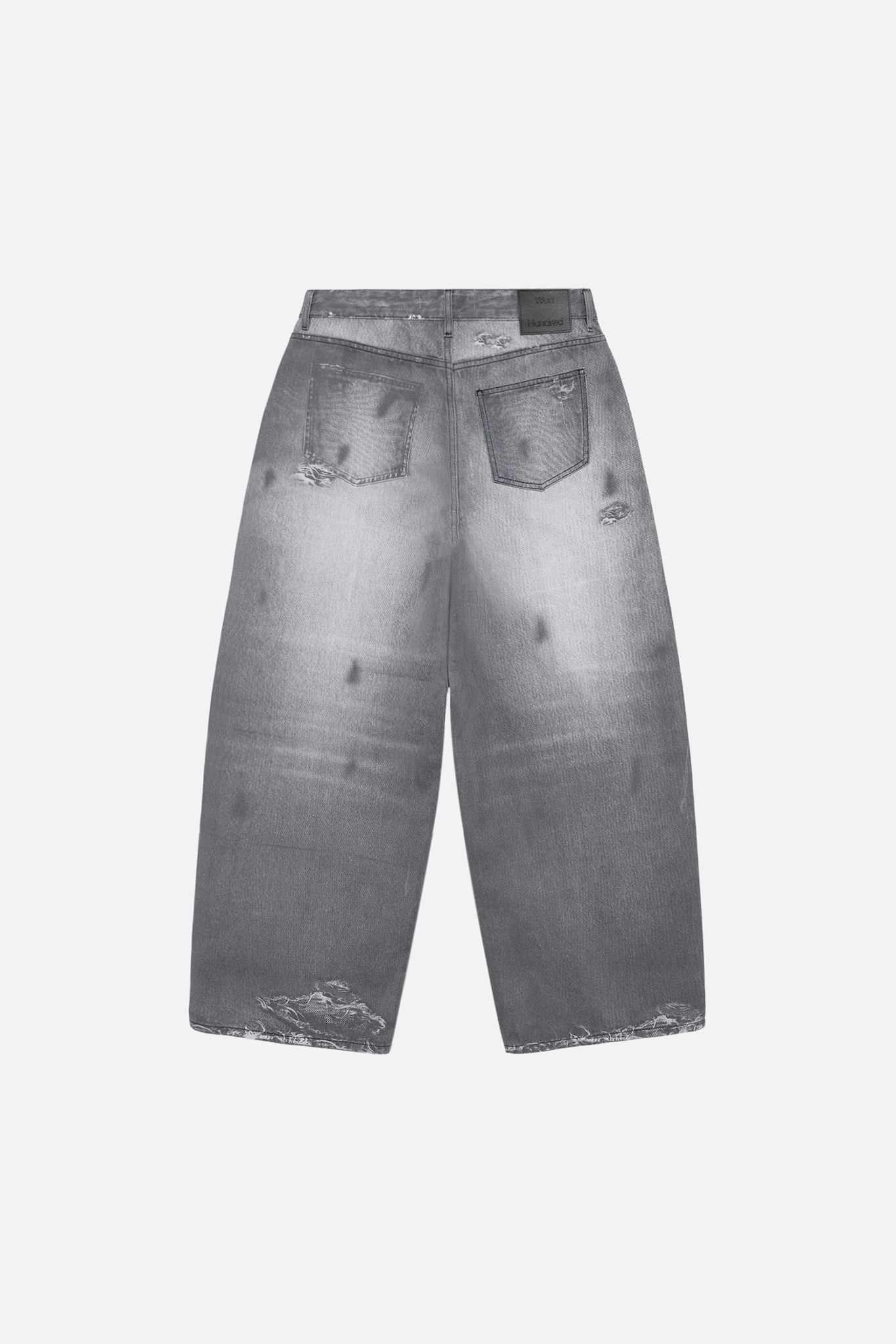 Lyon Black Printed Denim Jeans M
